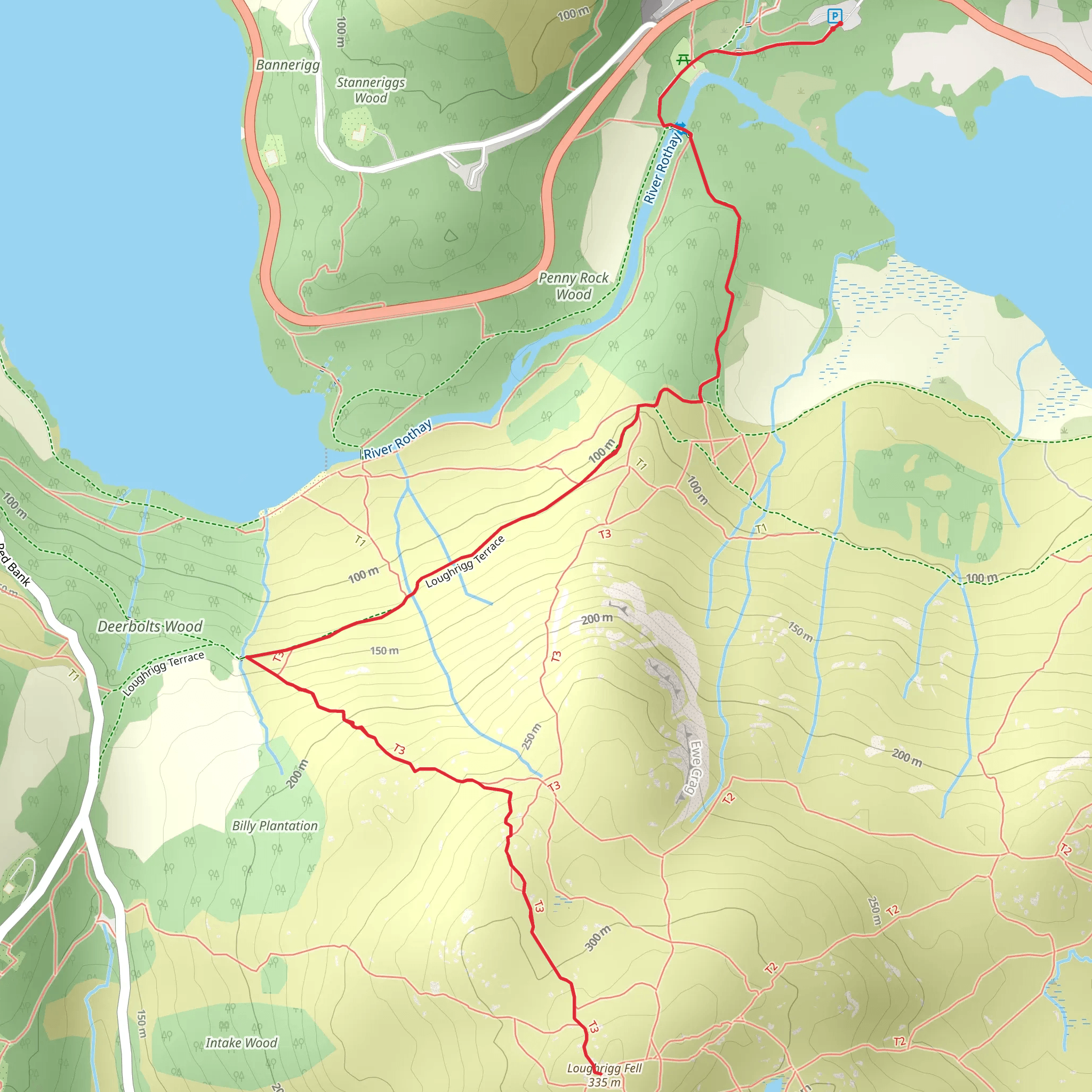 Loughrigg Fell mobile static map