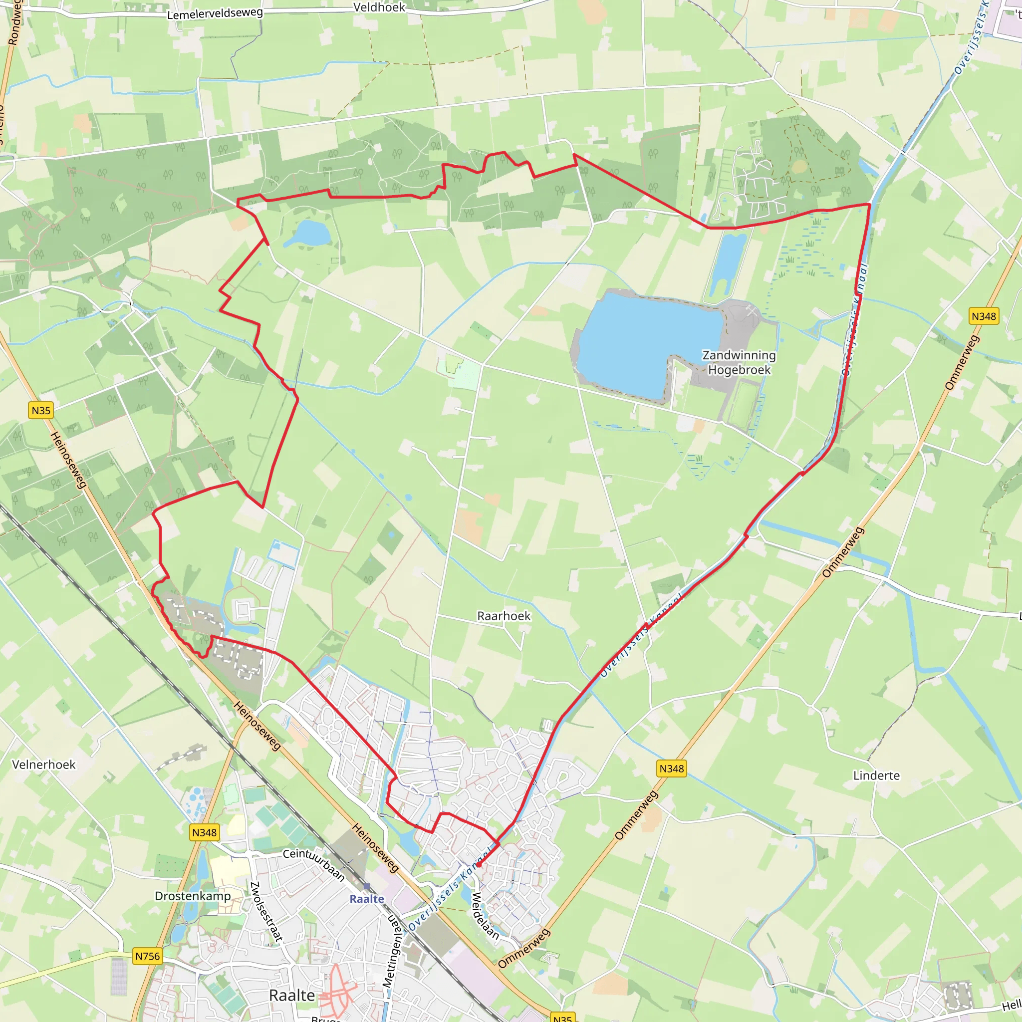 Overijsselsch Kanaal via Sallandpad and Wooldbroekpad mobile static map