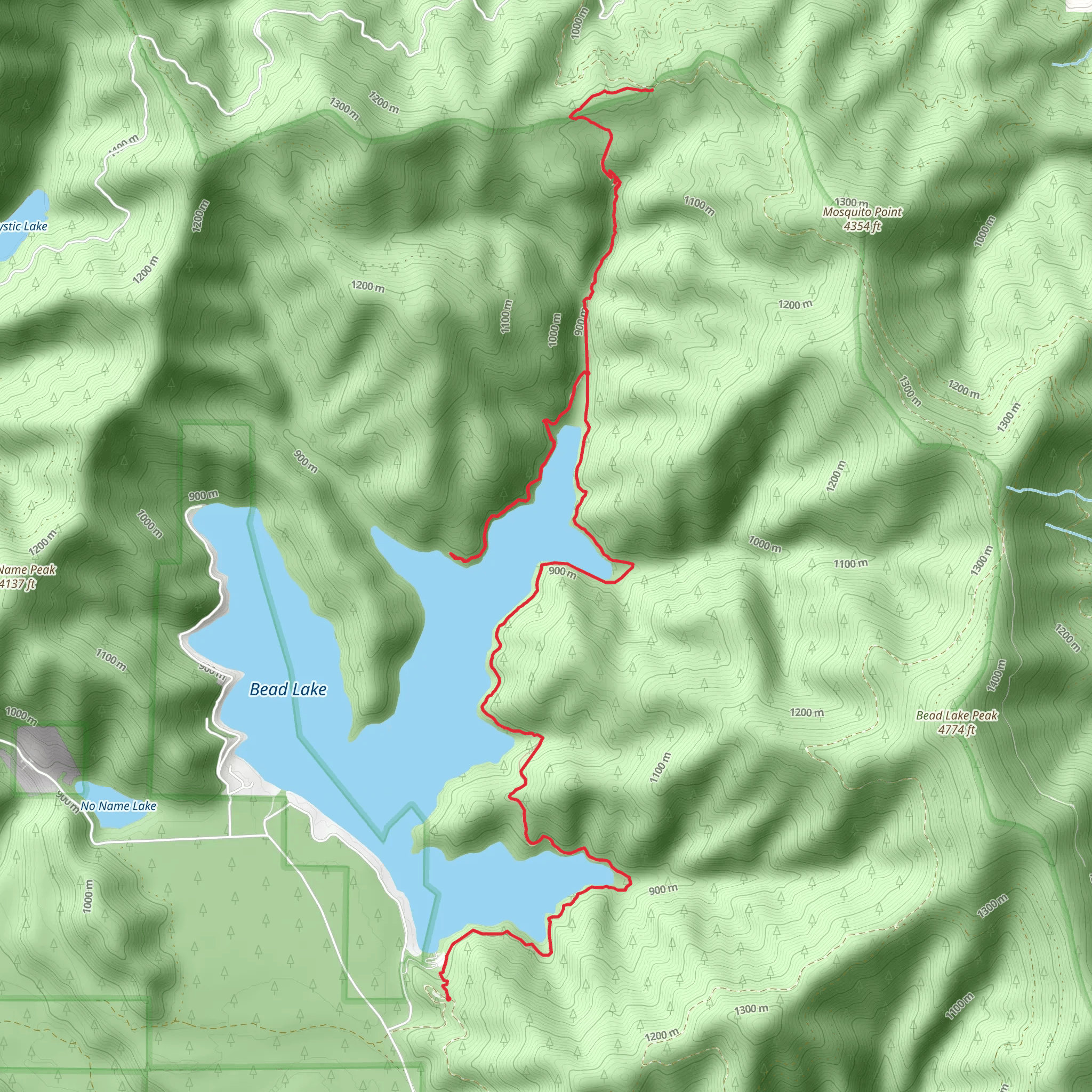 Bead Lake Trail mobile static map