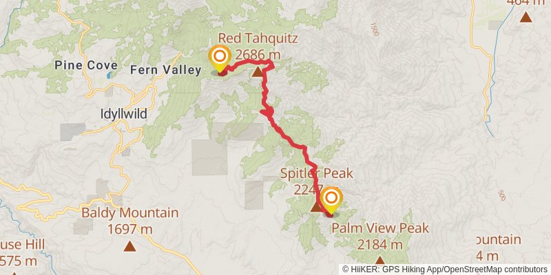 Pacific Crest Trail - California stage 16 Map