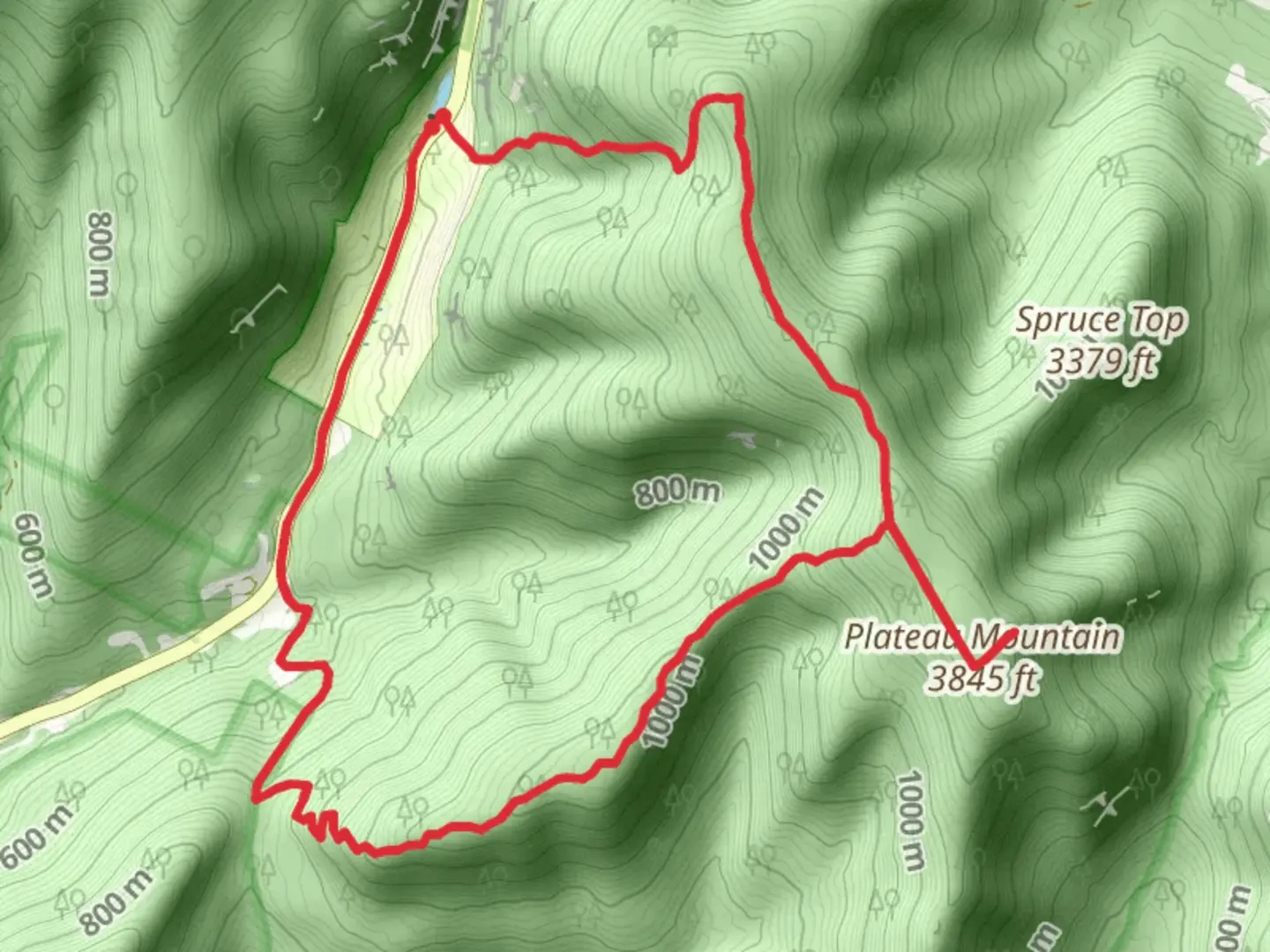 An image depicting the trail Plateau Mountain Loop via Devils Path and its surrounding area.