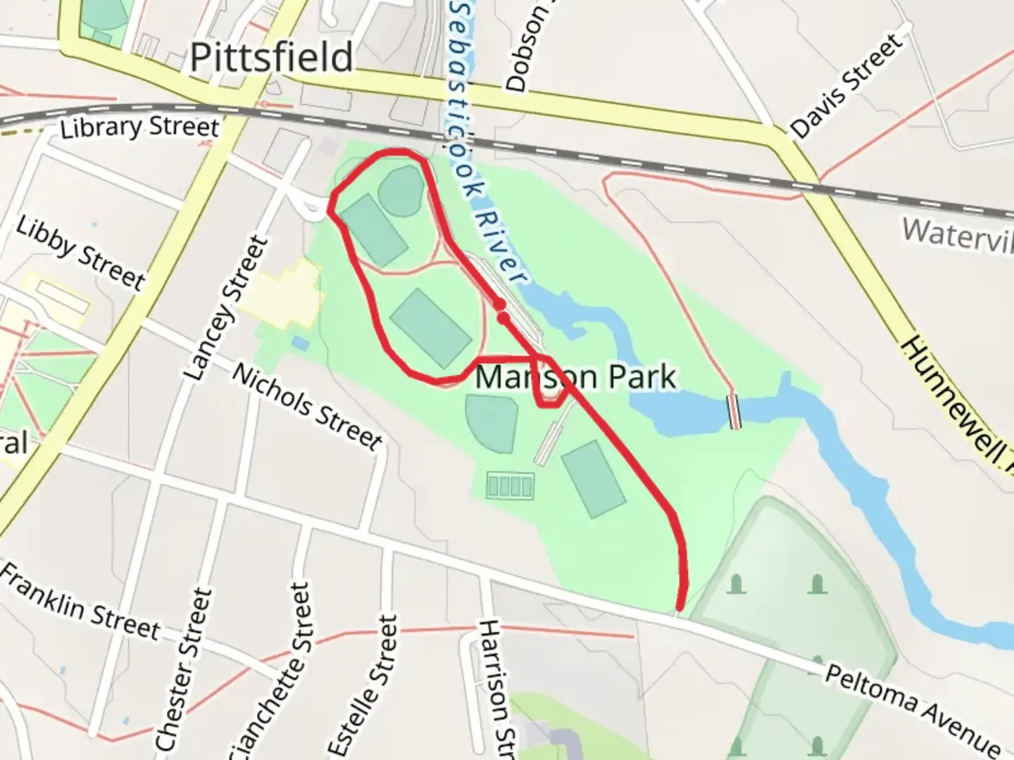 An image depicting the trail Mason Park Loop and its surrounding area.