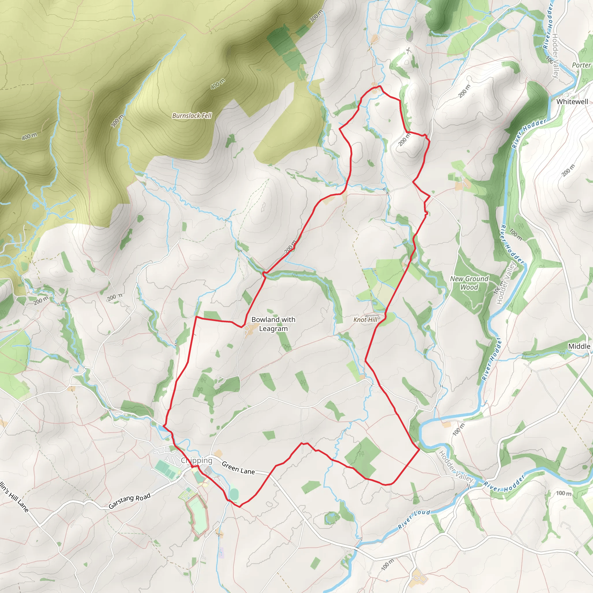 Chipping and Bowland with Leagram LoopLoop mobile static map