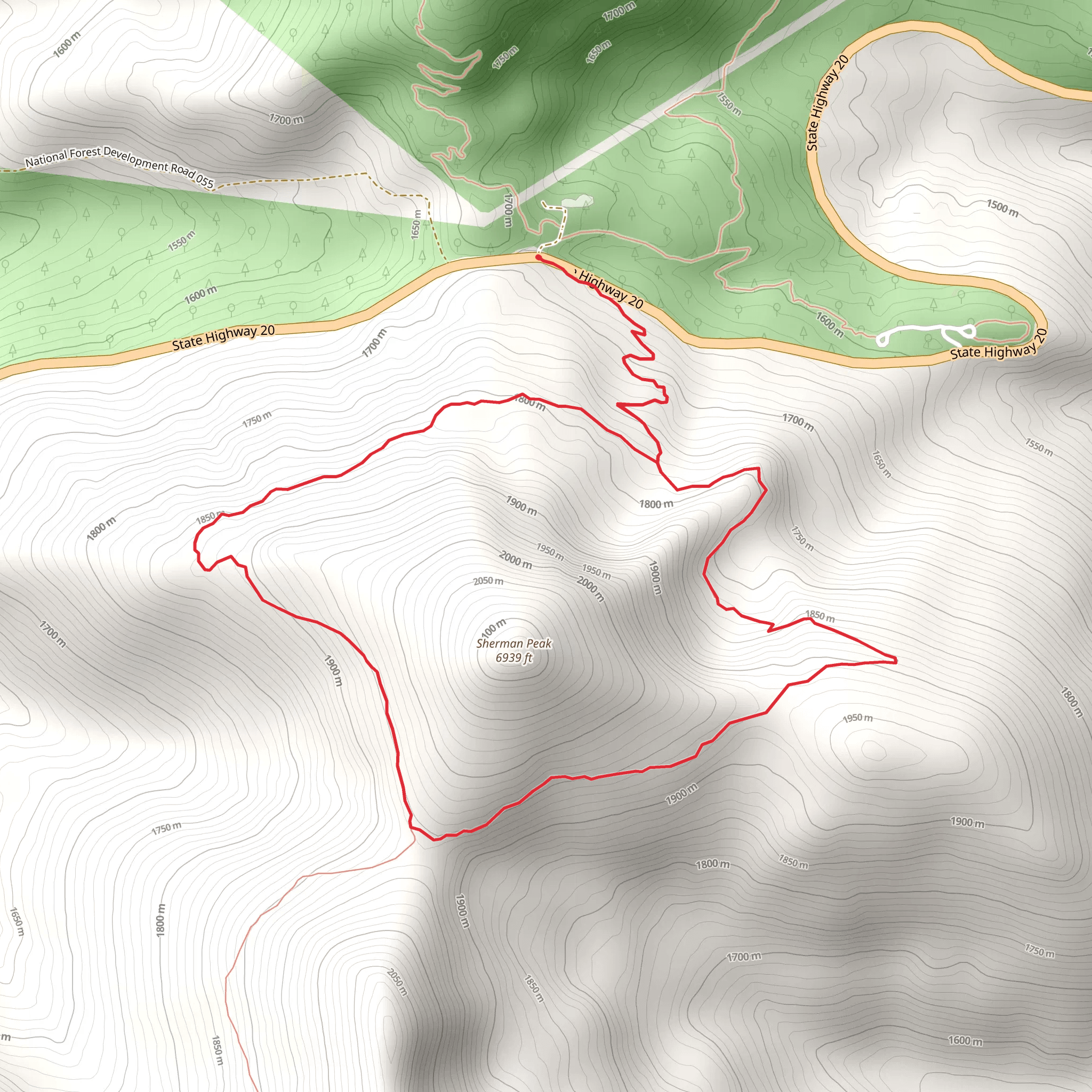 Sherman Peak Loop Trail mobile static map