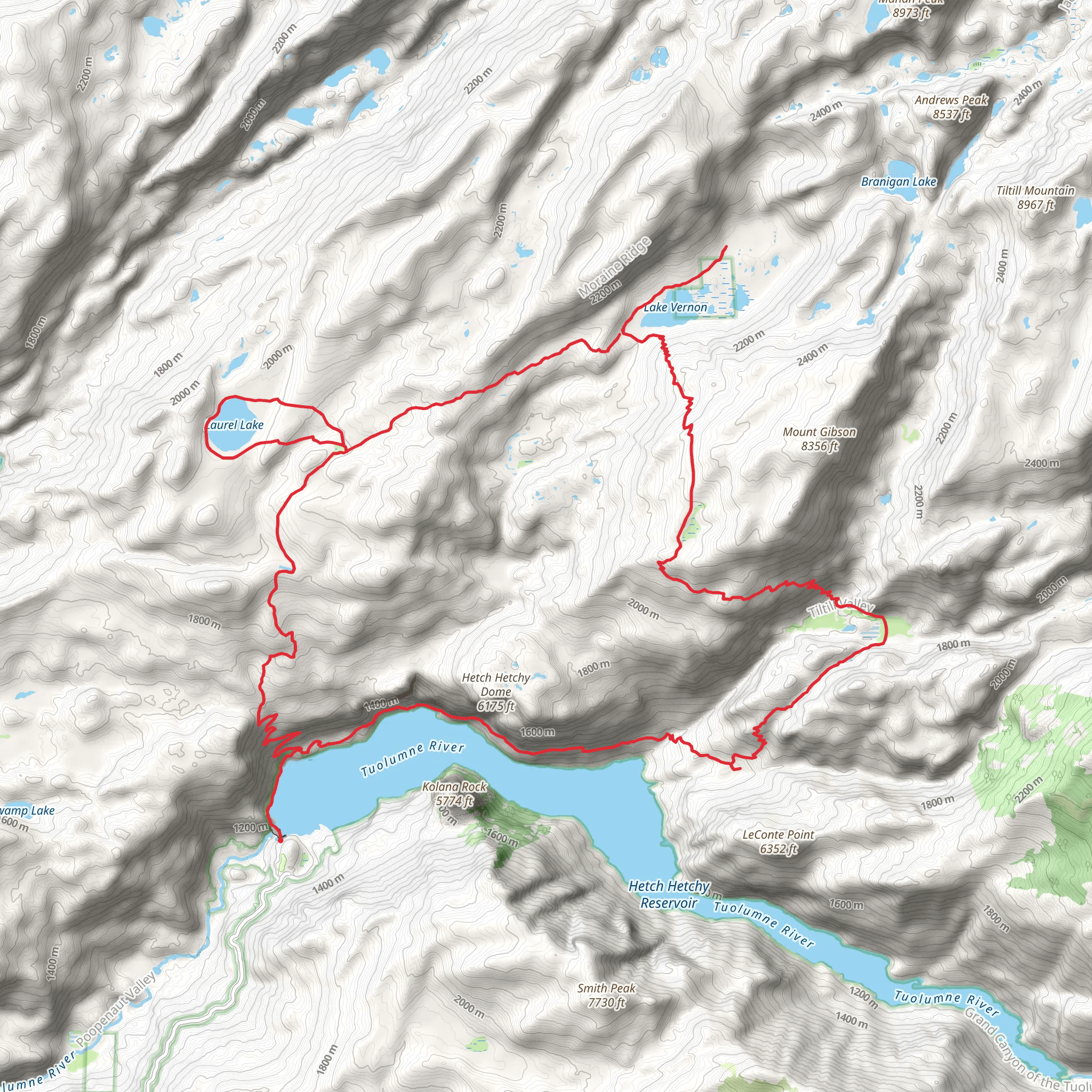 Hetchy Hetch Loop mobile static map