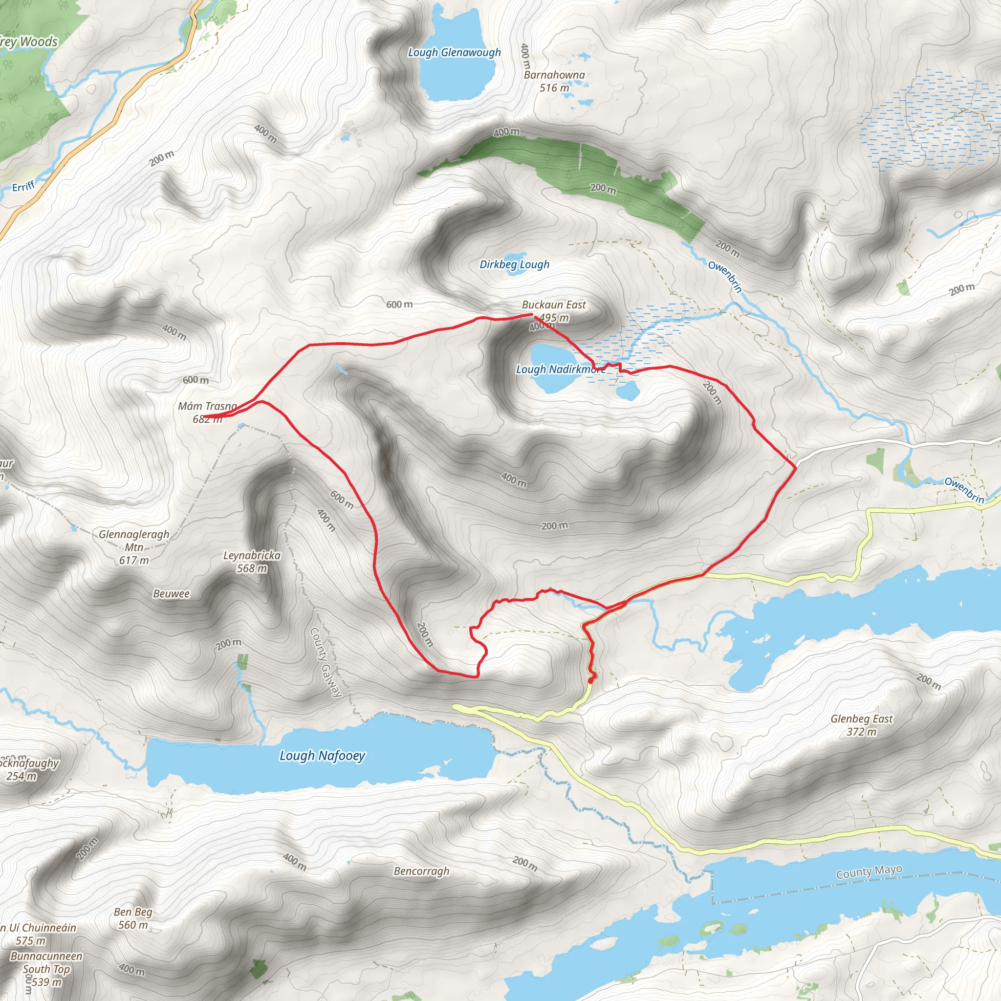Maumtrasna Loop mobile static map