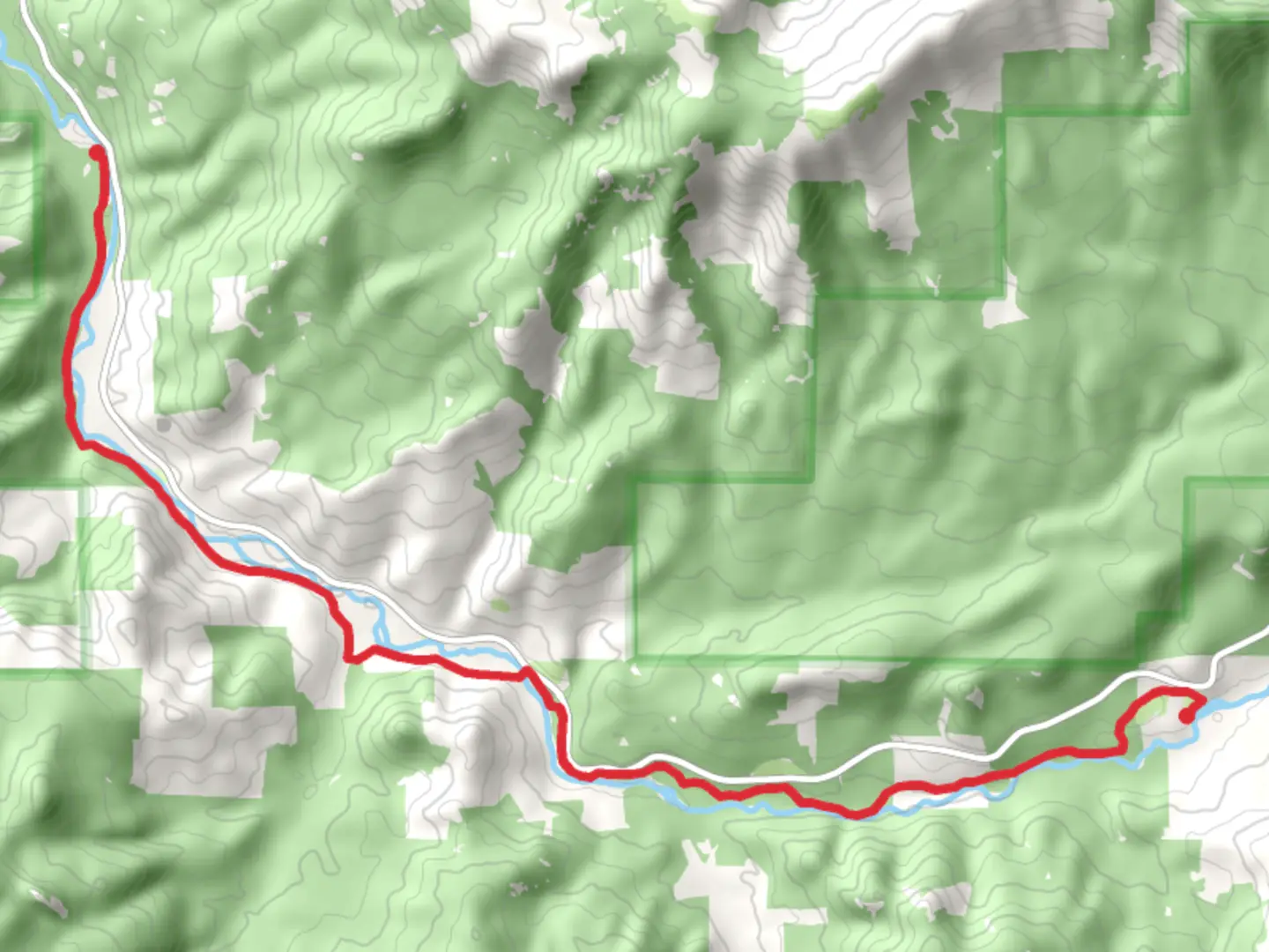 An image depicting the trail Middle Fork Trail Point to Point and its surrounding area.