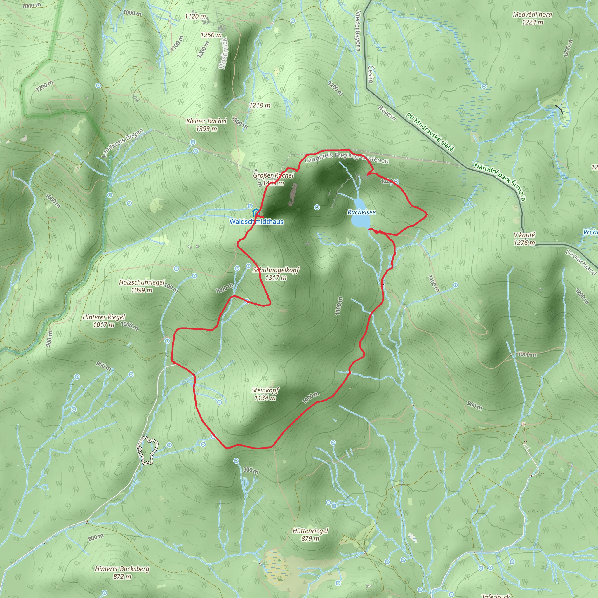 Auerhahn Loop via Großer Rachel and Rachelsee mobile static map