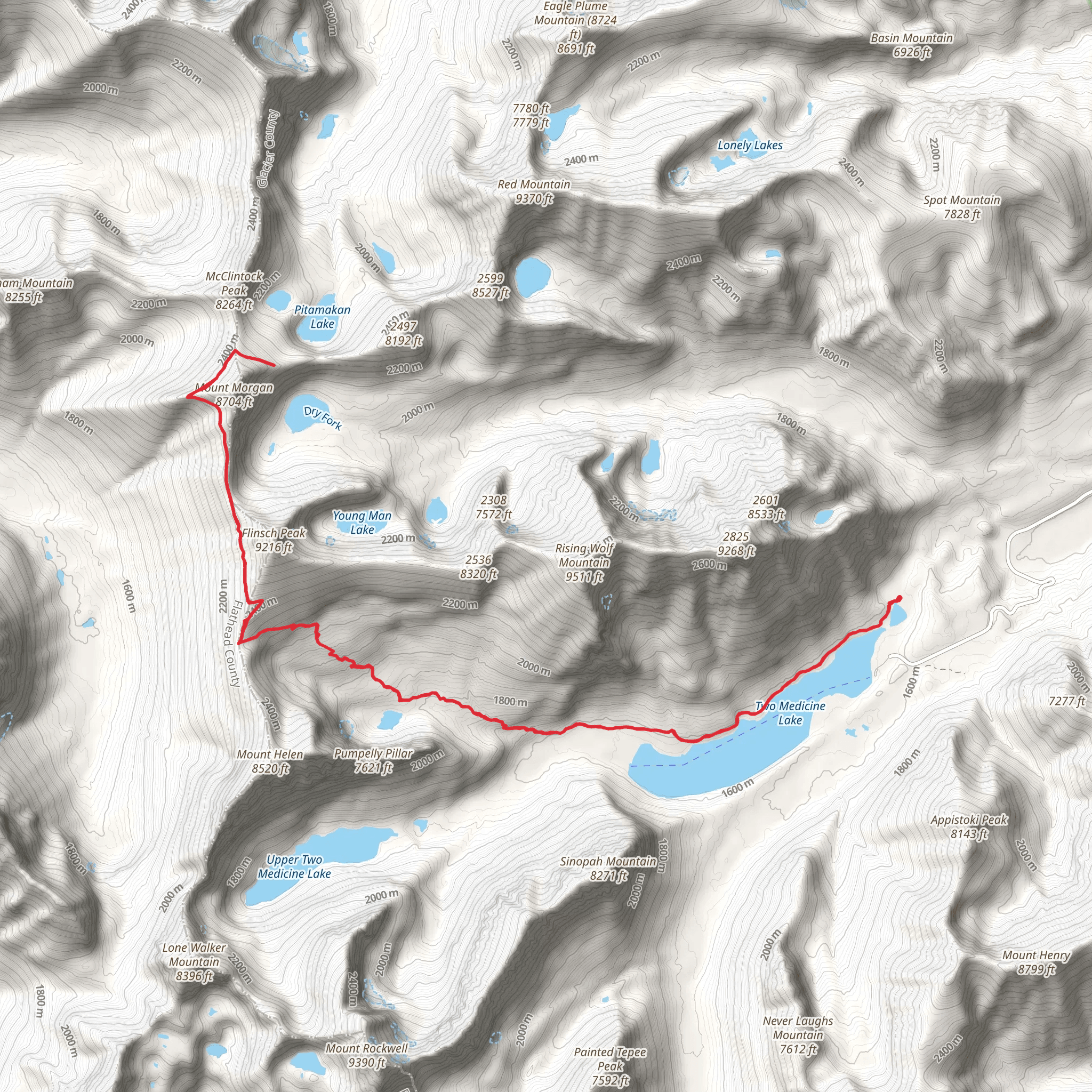 Dawson Pass Trail mobile static map