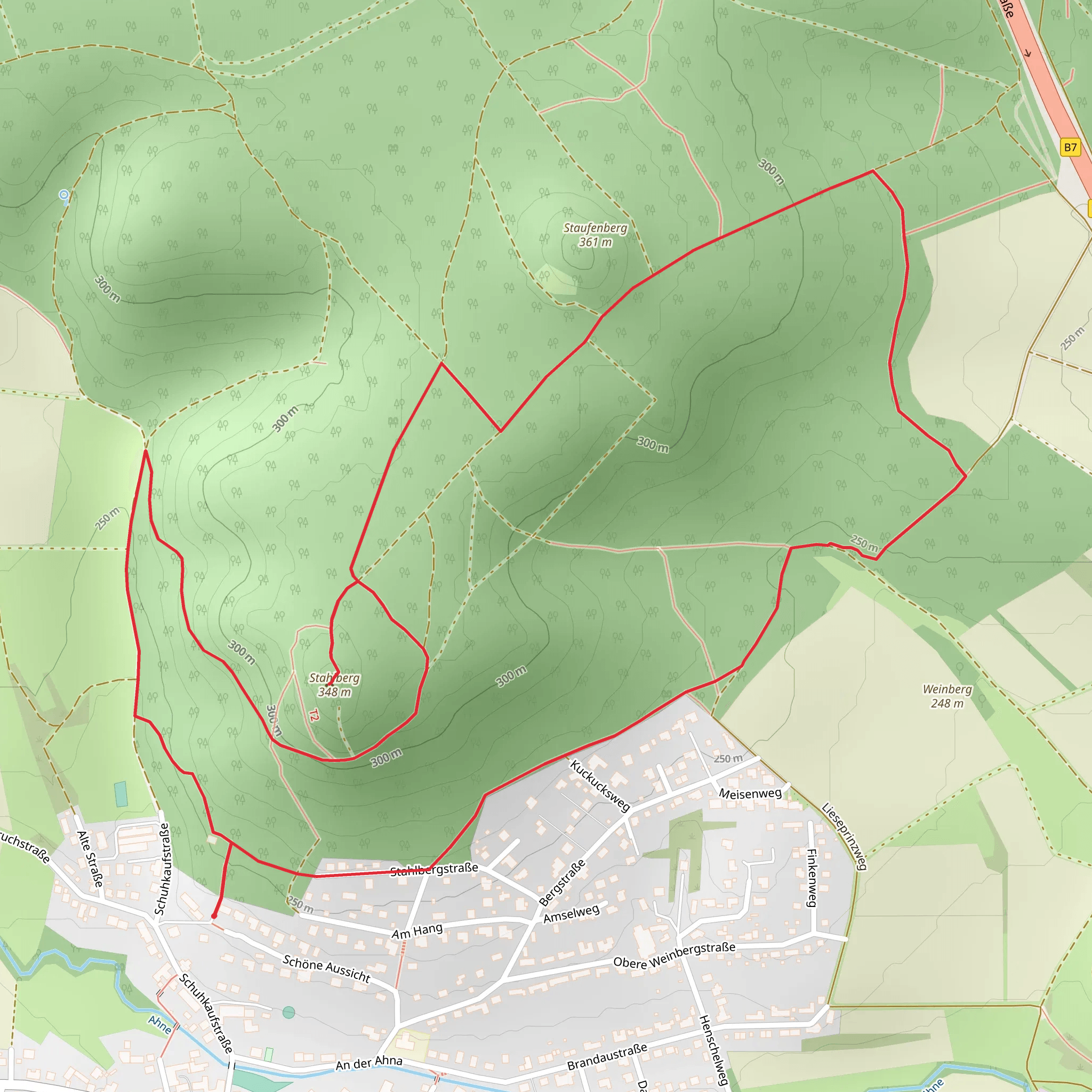 Stahlberg Loop via Espenau Rundweg 2 mobile static map