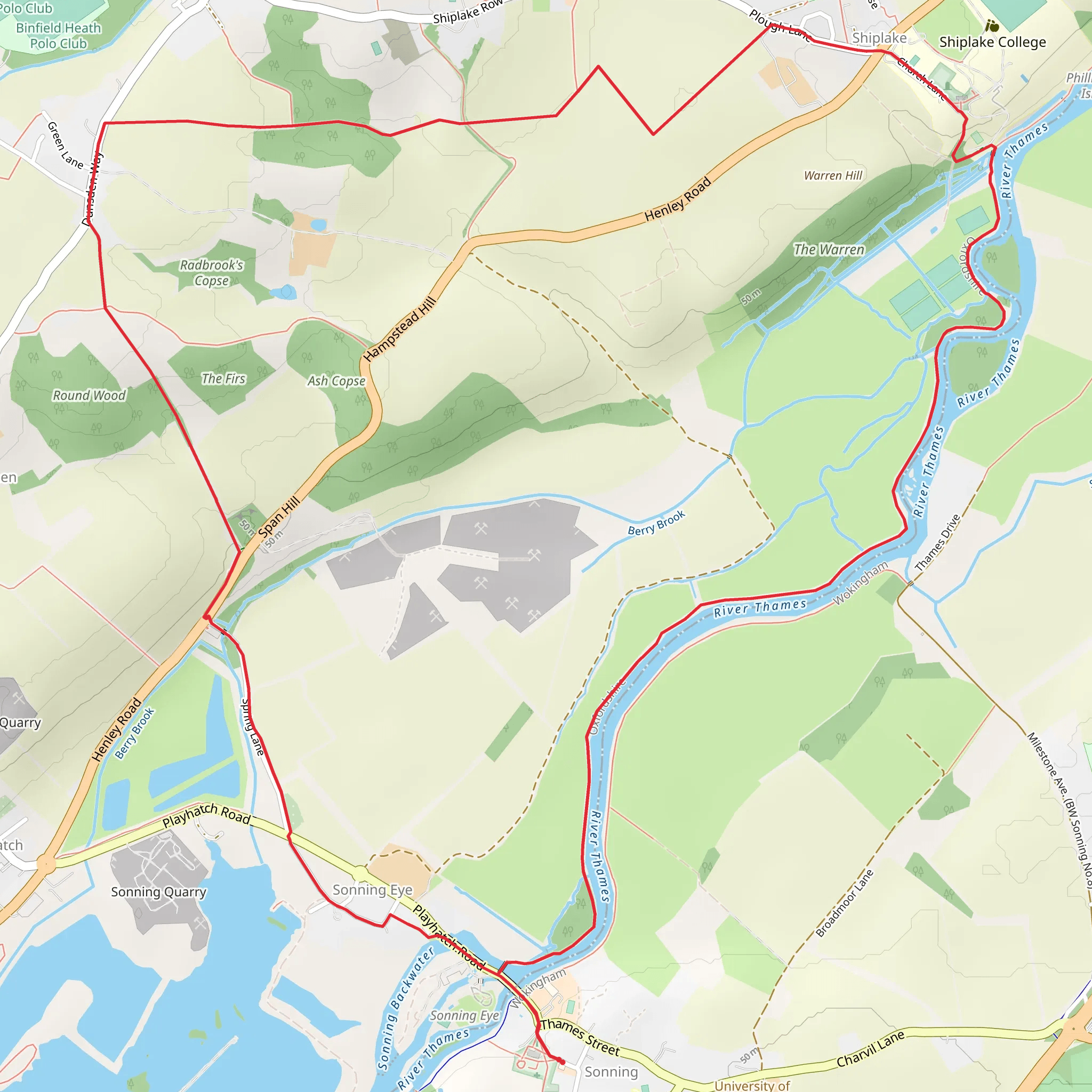 Sonning Loop mobile static map