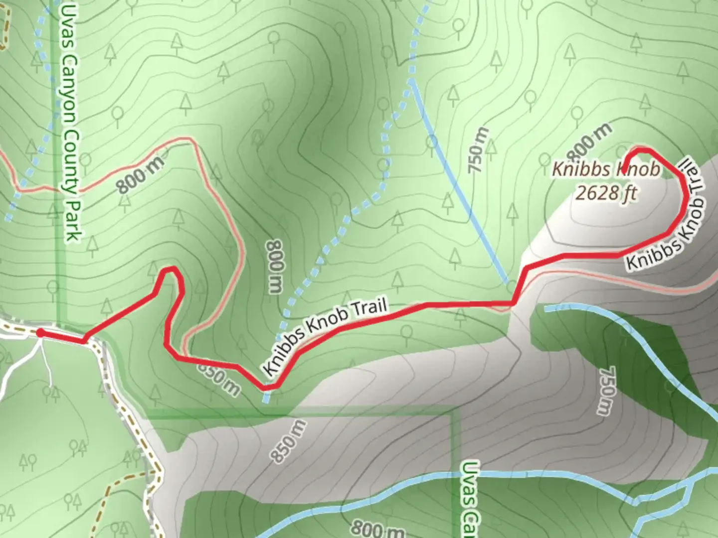 An image depicting the trail Knibbs Knob Trail and its surrounding area.