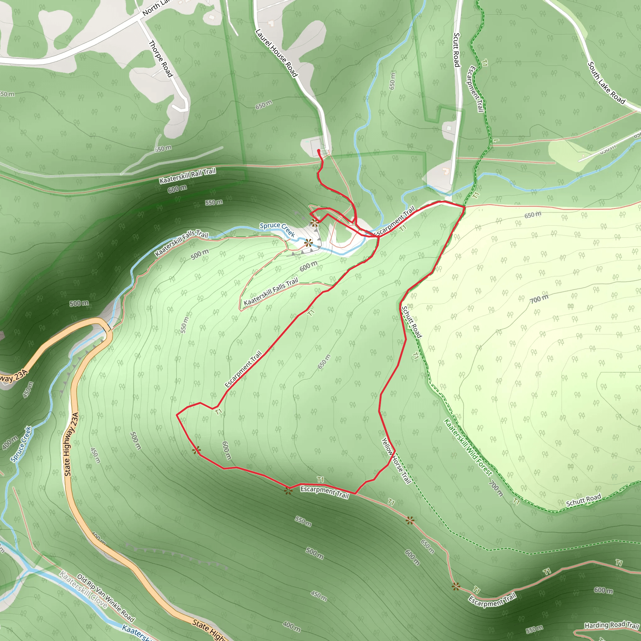 Spruce Creek and Kaaterskill Falls Loop from Laurel House Road mobile static map