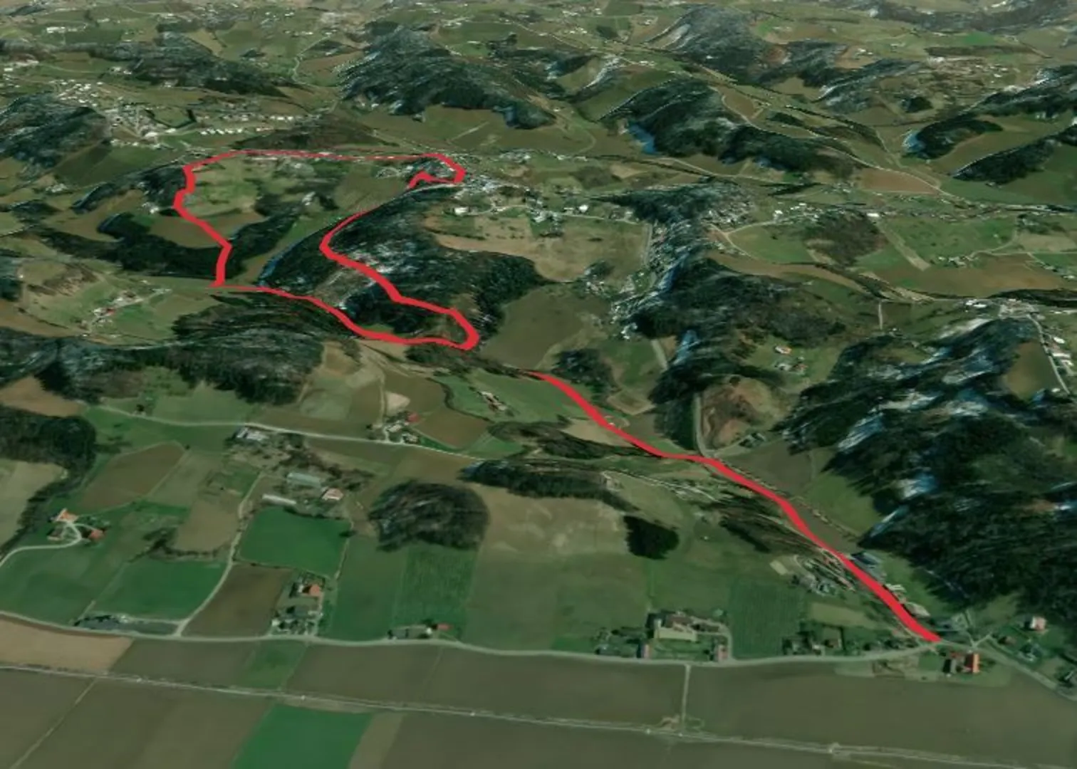 An image depicting the trail Besinnungsweg Eichkögl and its surrounding area.