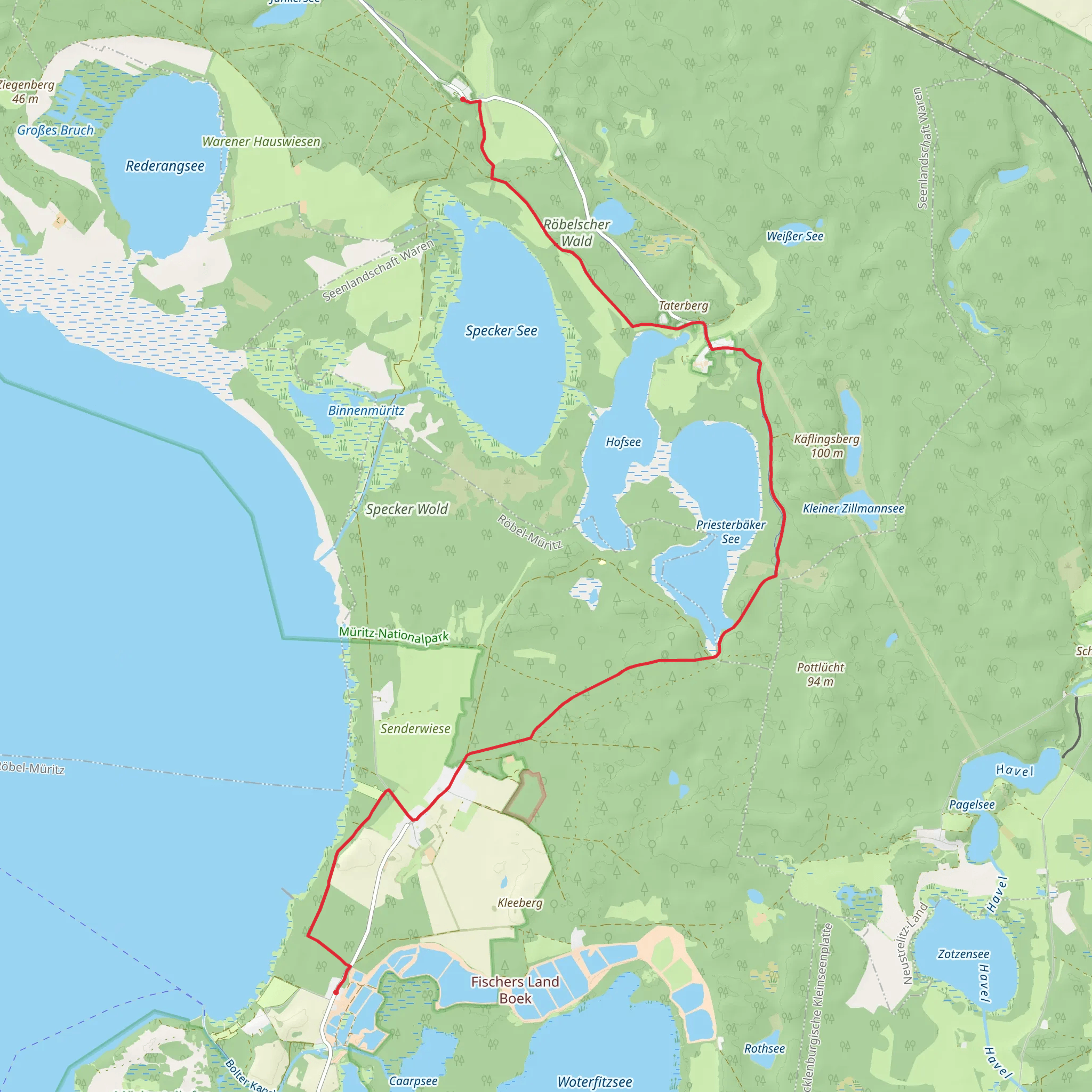 Schwarzenhof to Boeker Muhle Walk via Boeker Forst mobile static map