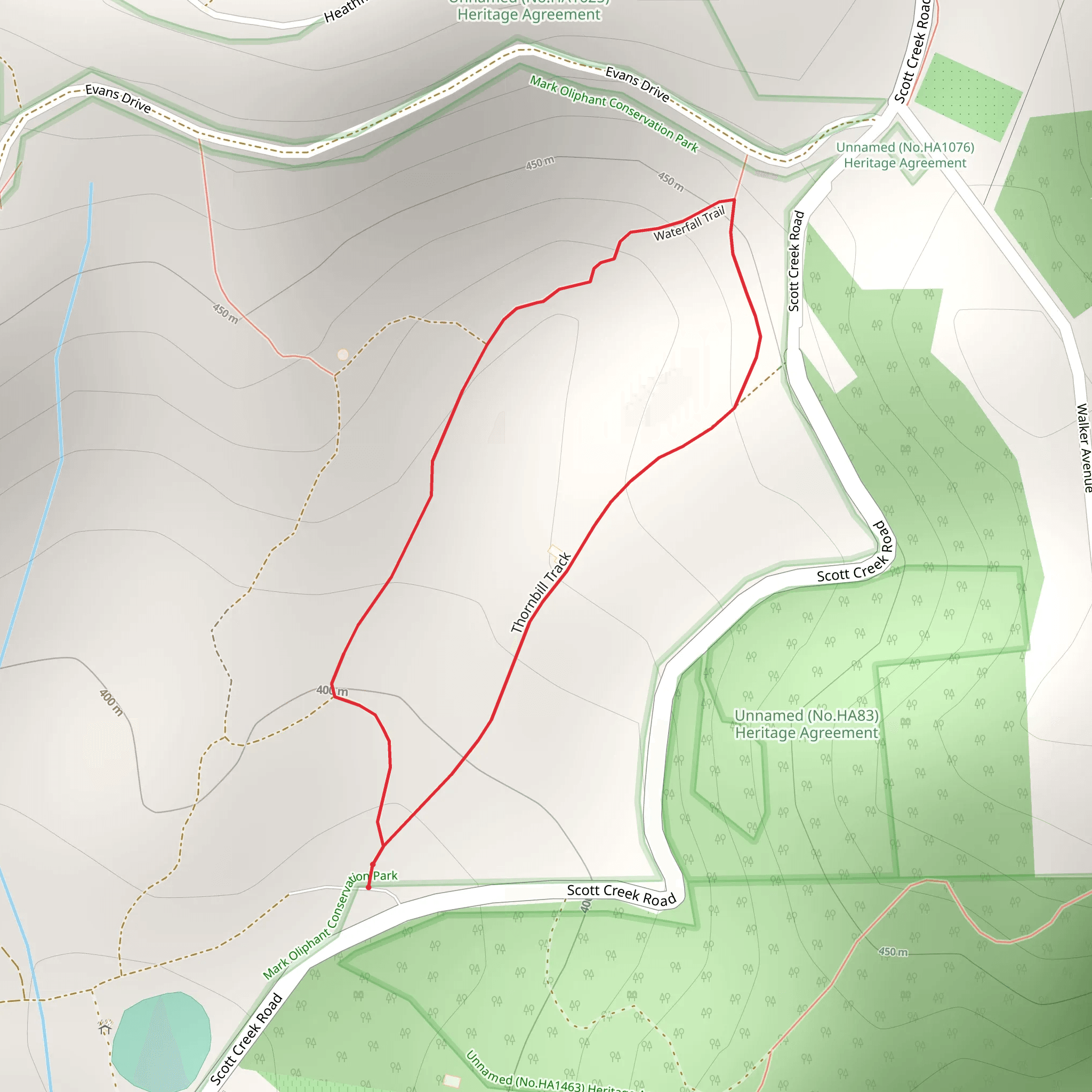 Waterfall Trail - Mark Oliphant Conservation Park mobile static map