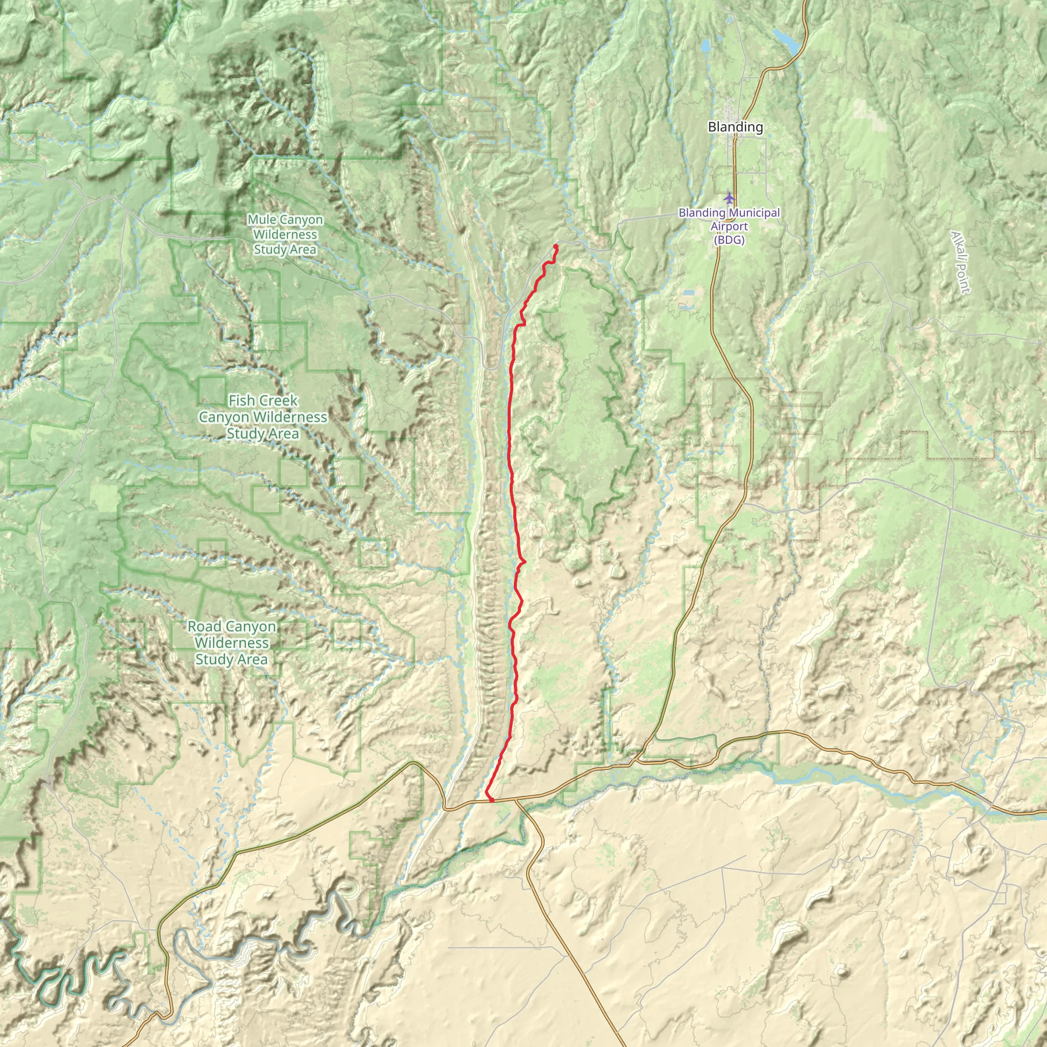 Lower Butler Wash Road Walk mobile static map
