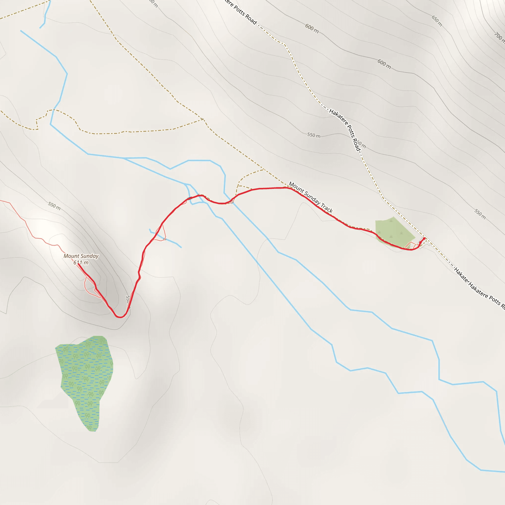 Mount Sunday Track mobile static map