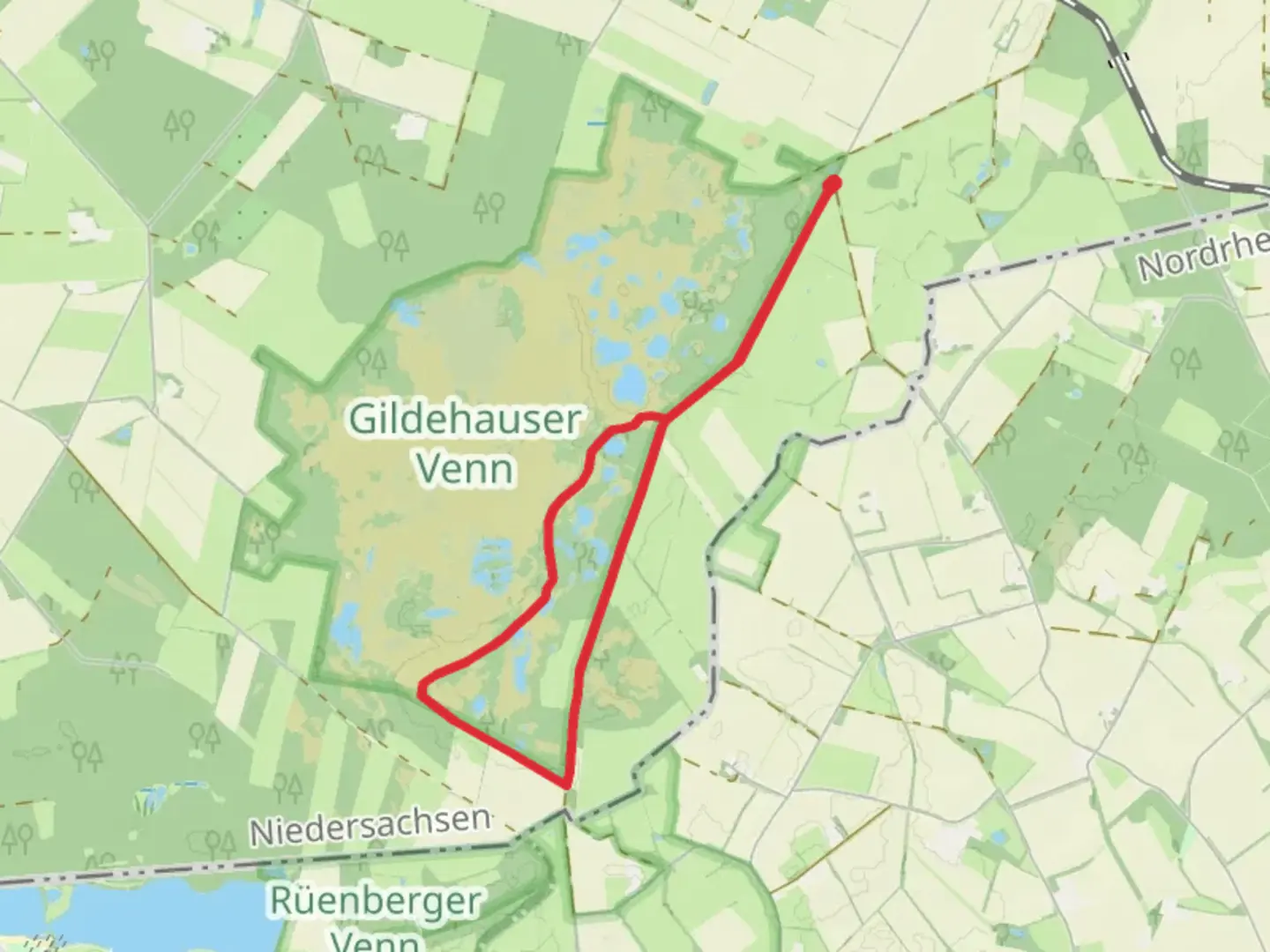 An image depicting the trail Carl Heinz Schroedter Weg and Hollandgaengerweg and its surrounding area.