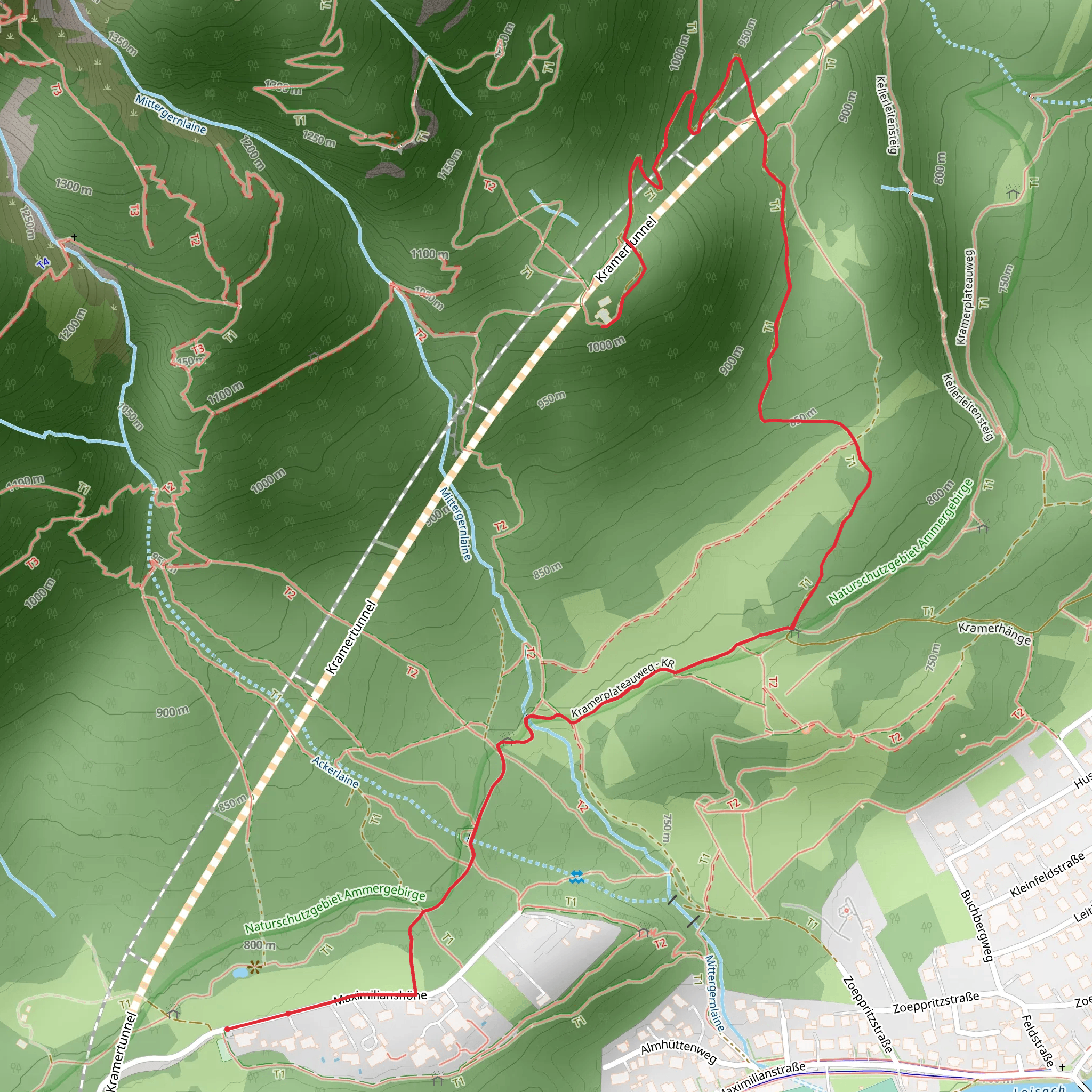 St Martin am Grasberg Out and Back mobile static map