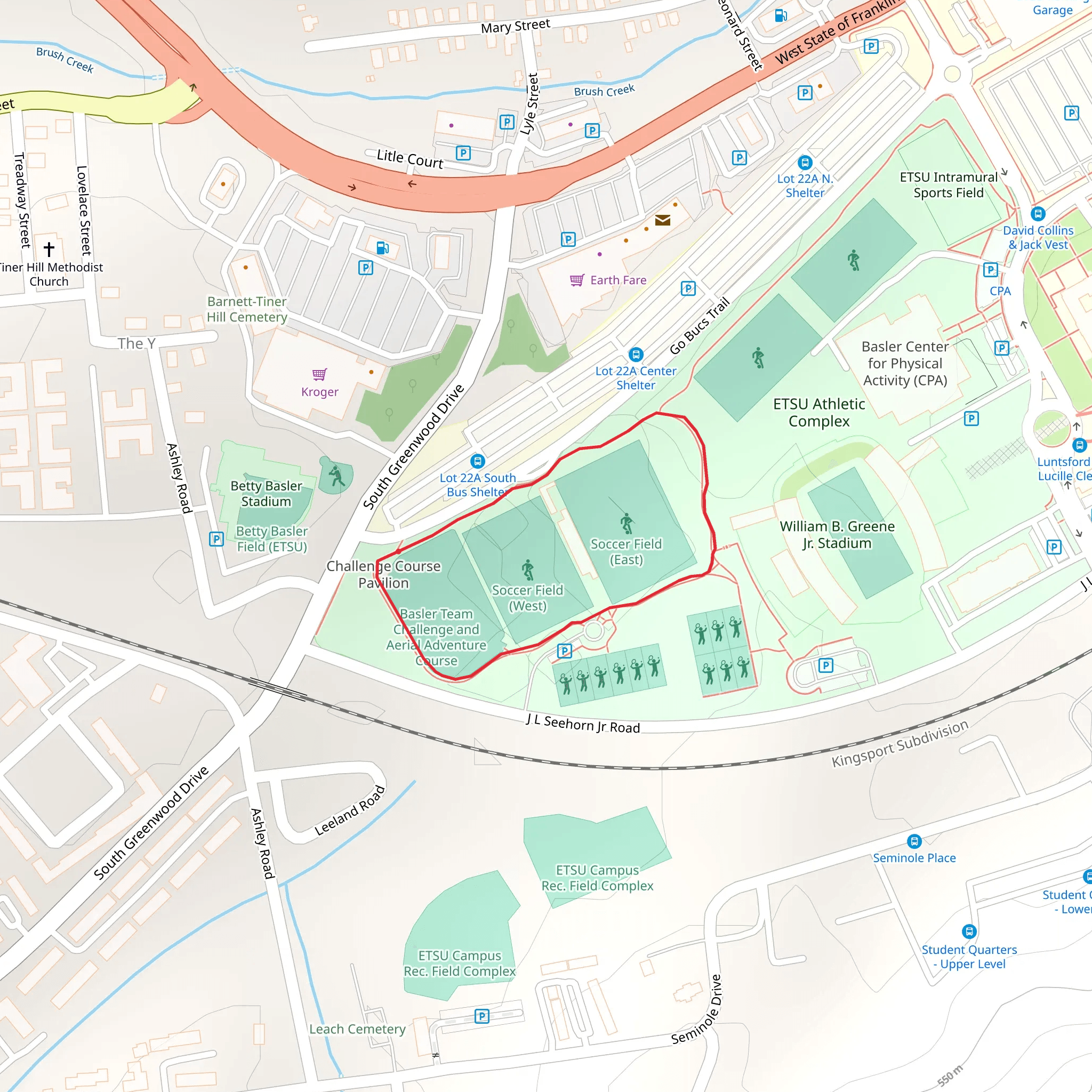 Soccer Field Loop mobile static map