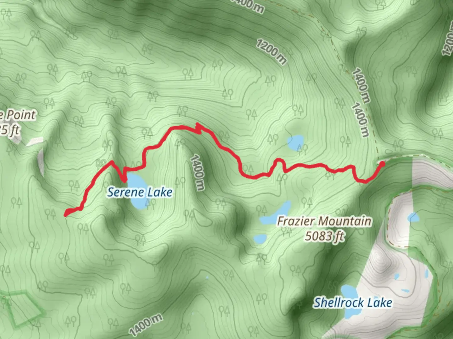 An image depicting the trail Shellrock Lake Trail and its surrounding area.