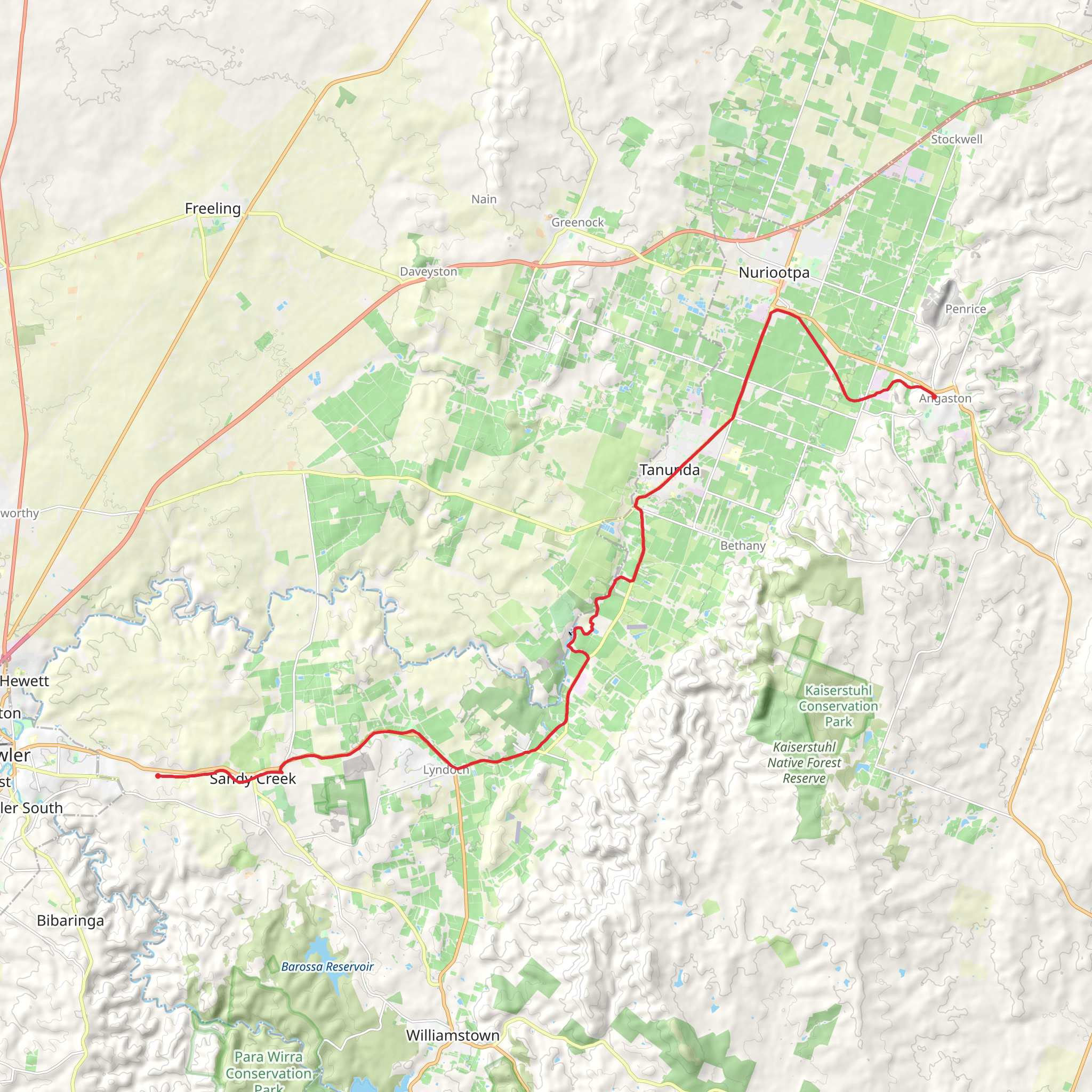 The Barossa and Jack Bobridge Trail mobile static map