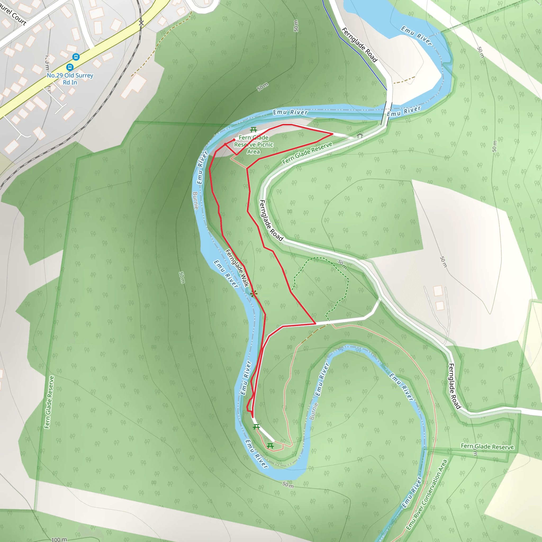 Fern Glade Walk mobile static map