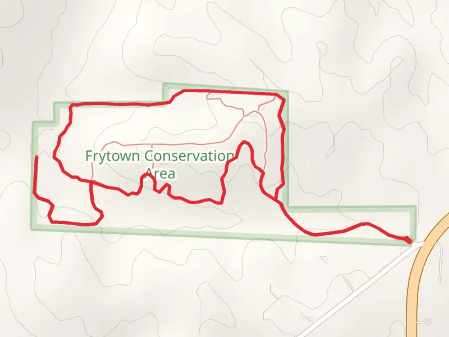 An image depicting the trail Frytown Loop Trail and its surrounding area.