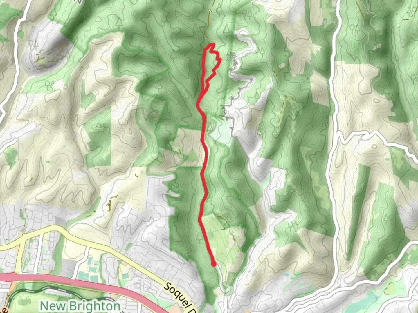 An image depicting the trail Aptos Creek and Porter Trail and its surrounding area.