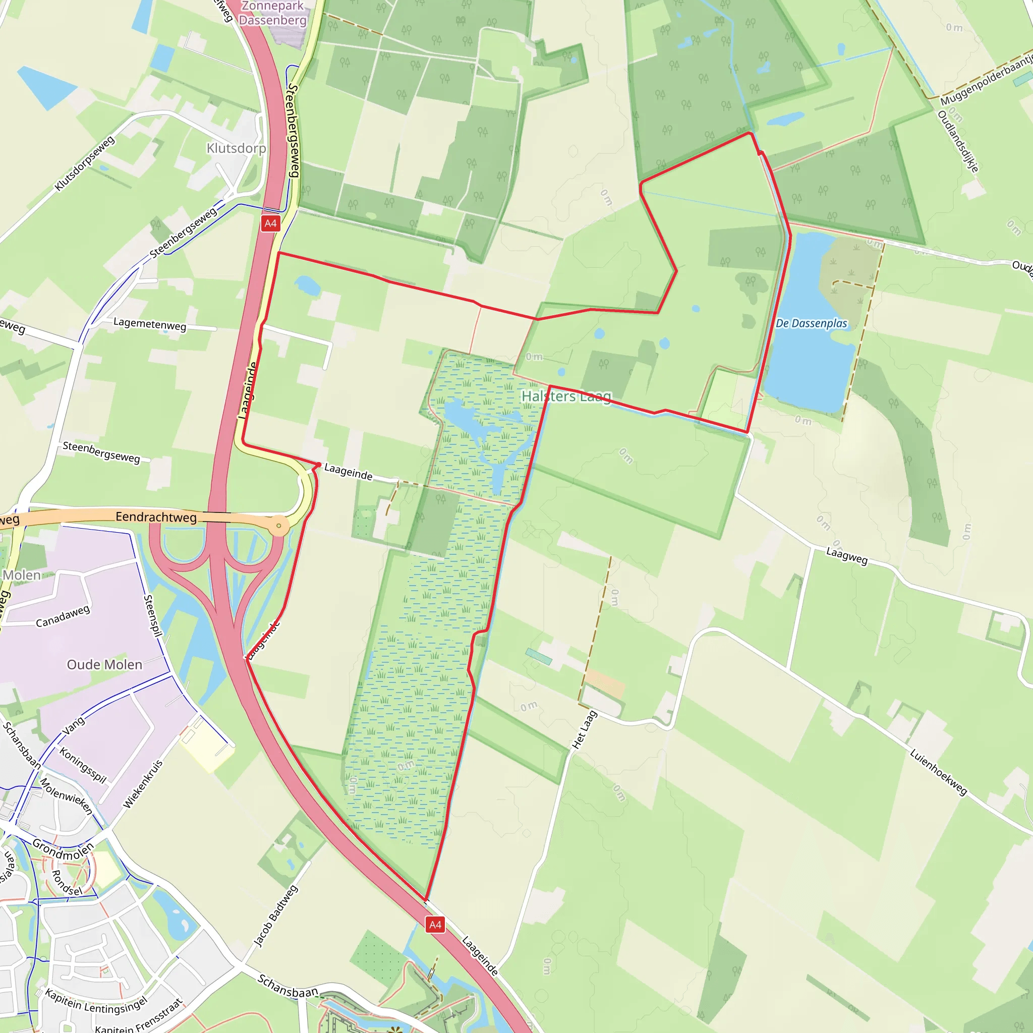 De Dassen Plas, Halstersche Laag and Het Laag Loop mobile static map
