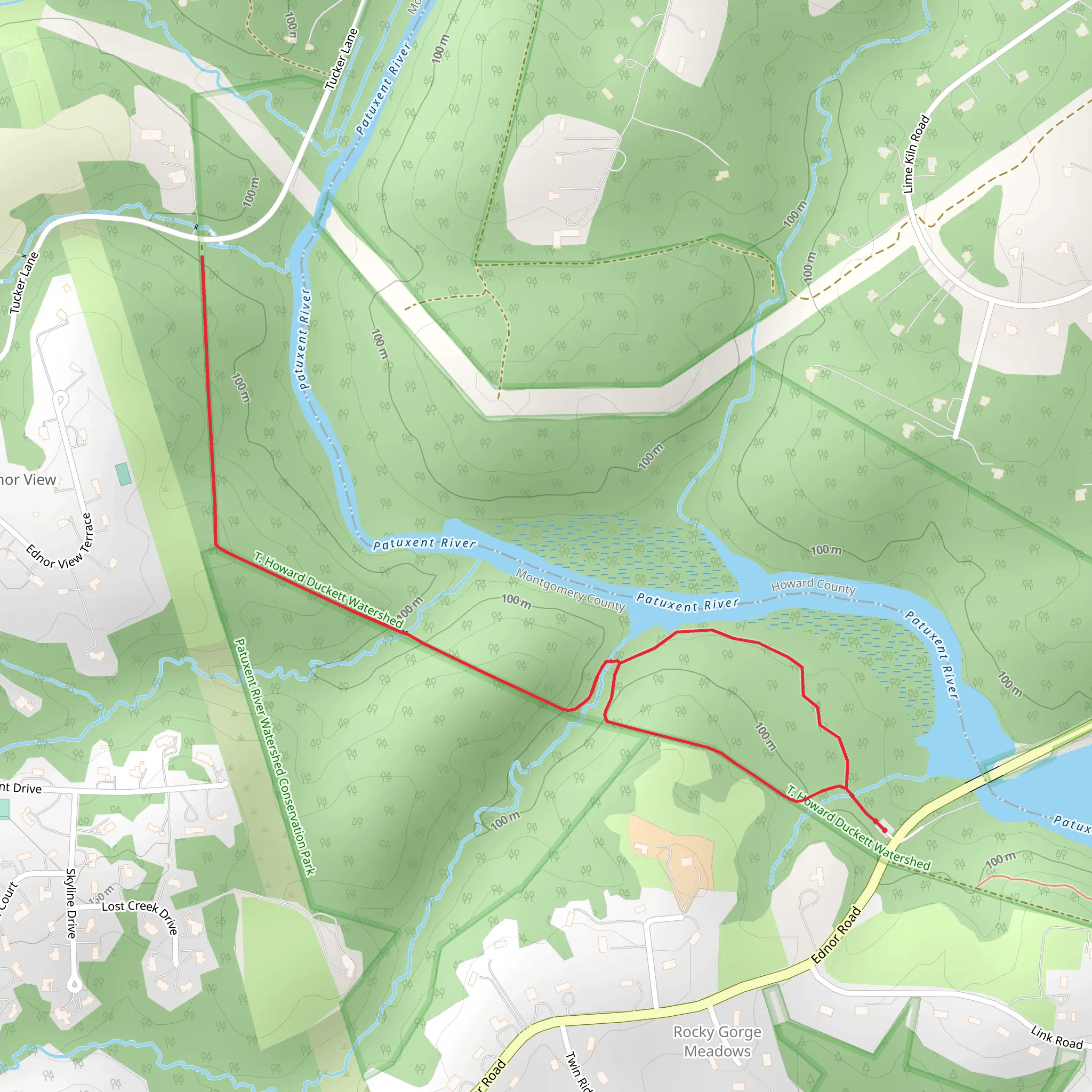 Walk beside Patuxent River - Ednor Road mobile static map