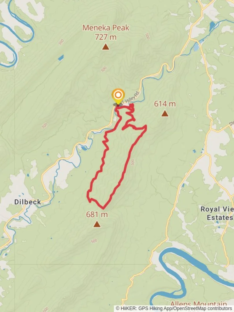 An image depicting the trail Massanutten Trail, Tuscarora Trail and Botts TrailLoop and its surrounding area.
