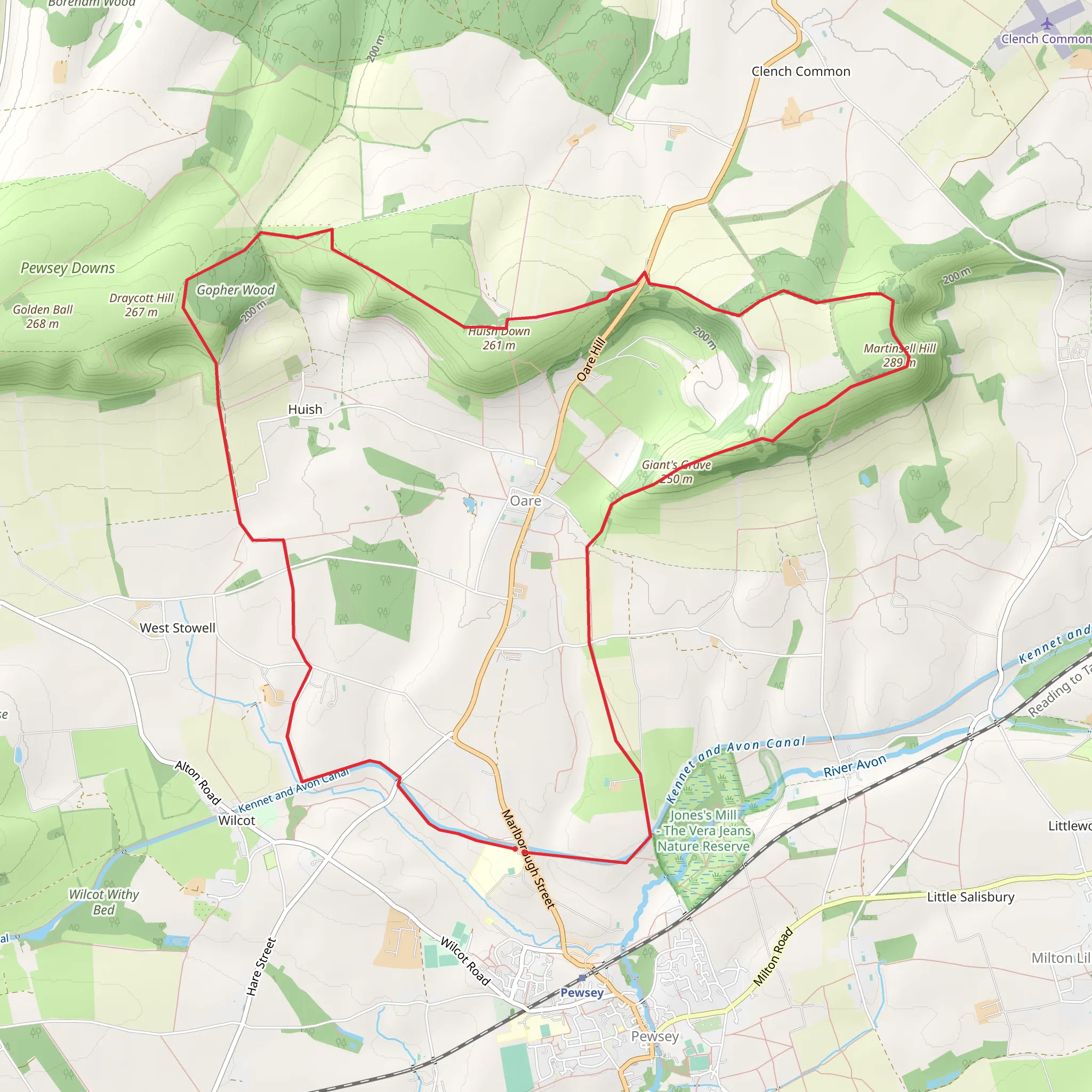 Hike from Pewsey - official NWD mobile static map