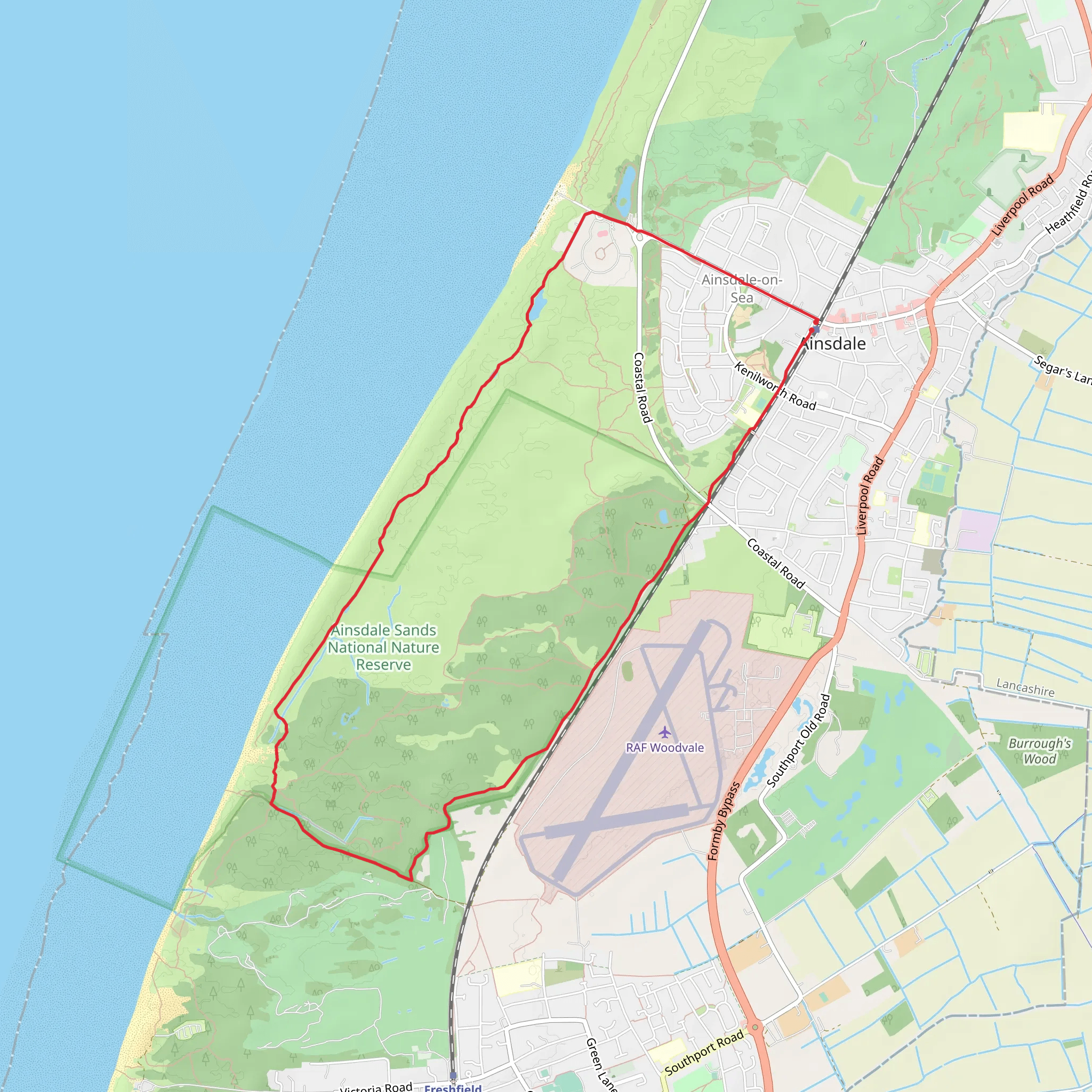 Ainsdale Loop mobile static map