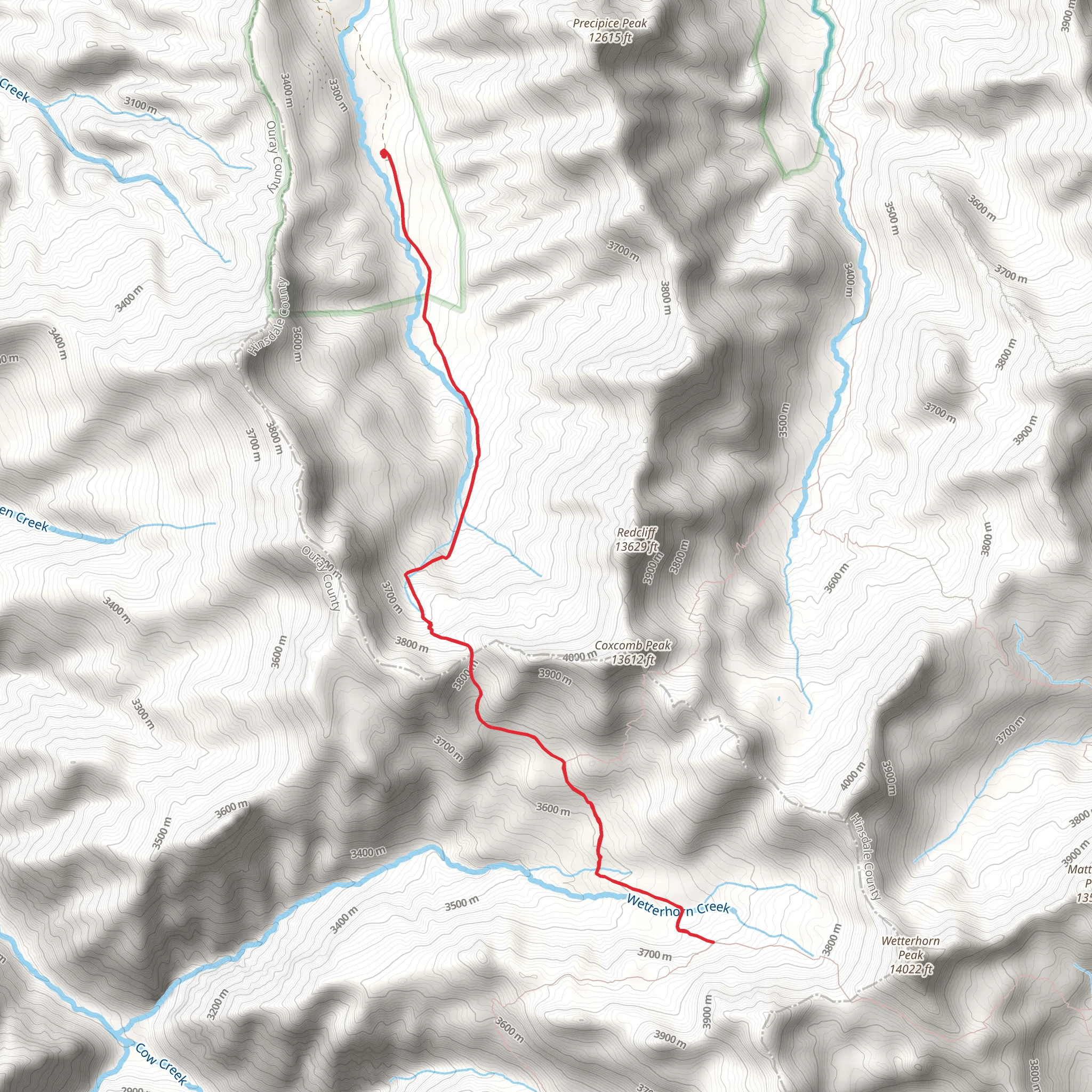 Wetterhorn Basin Trail mobile static map