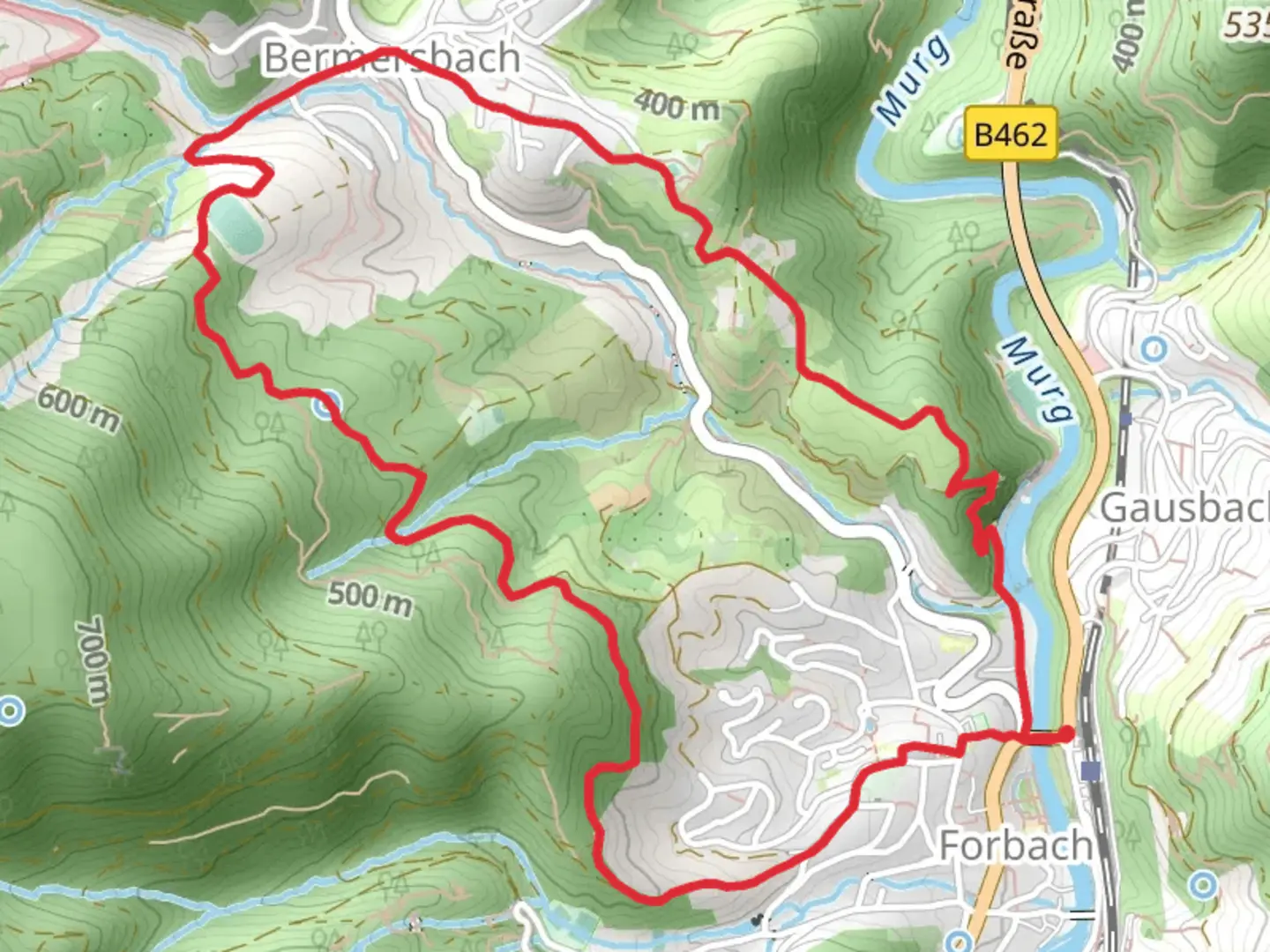 An image depicting the trail Heimatweg and Birket-Kirren Rundweg and its surrounding area.