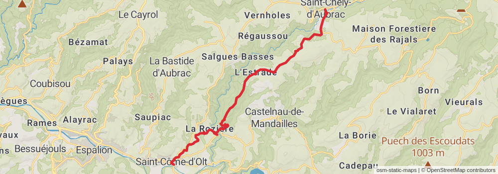 Camino Strasbourg-Saint Jean Pied de Port via Le Puy stage 53 Map