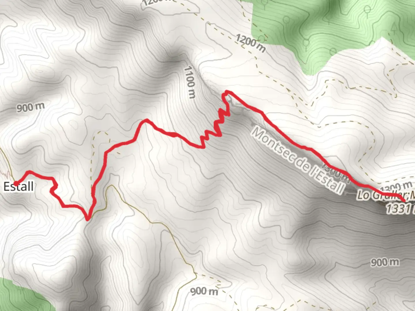 An image depicting the trail Camino L'Estall - Summit of Montsec PR HU 200 and its surrounding area.