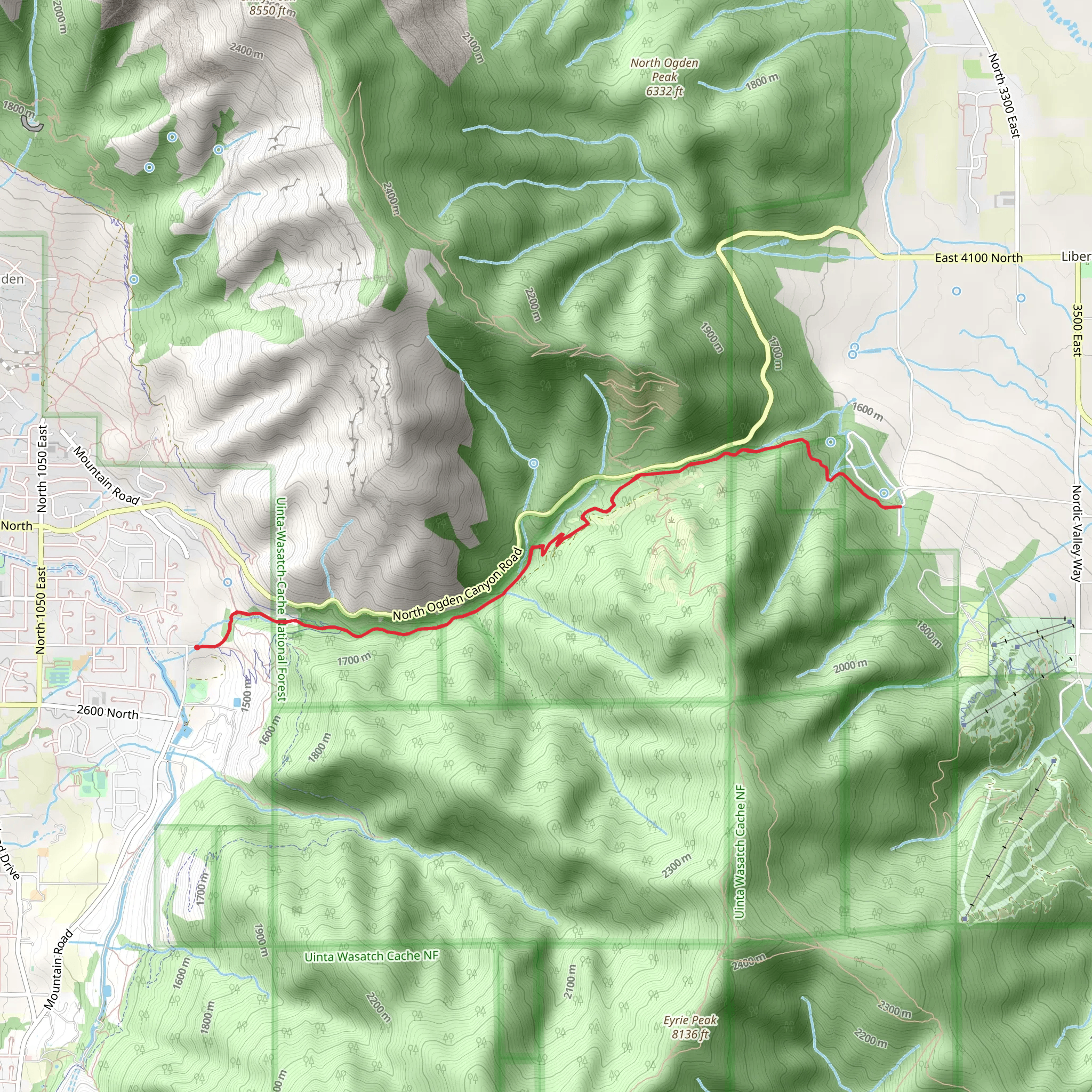 North Ogden Canyon Trail mobile static map