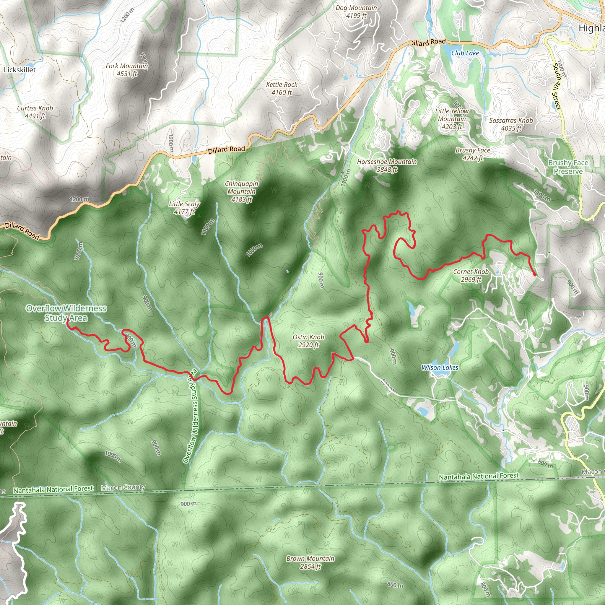 Little Yellow Mountain Road mobile static map