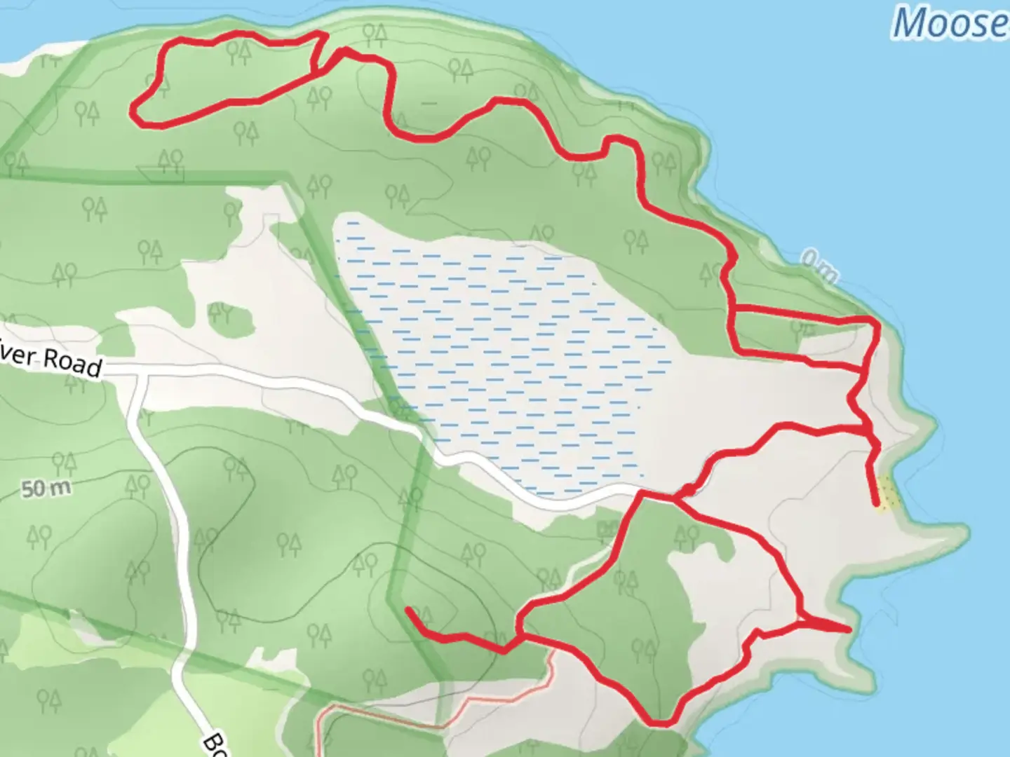 An image depicting the trail Ridge Trail and Chimney Trail and its surrounding area.