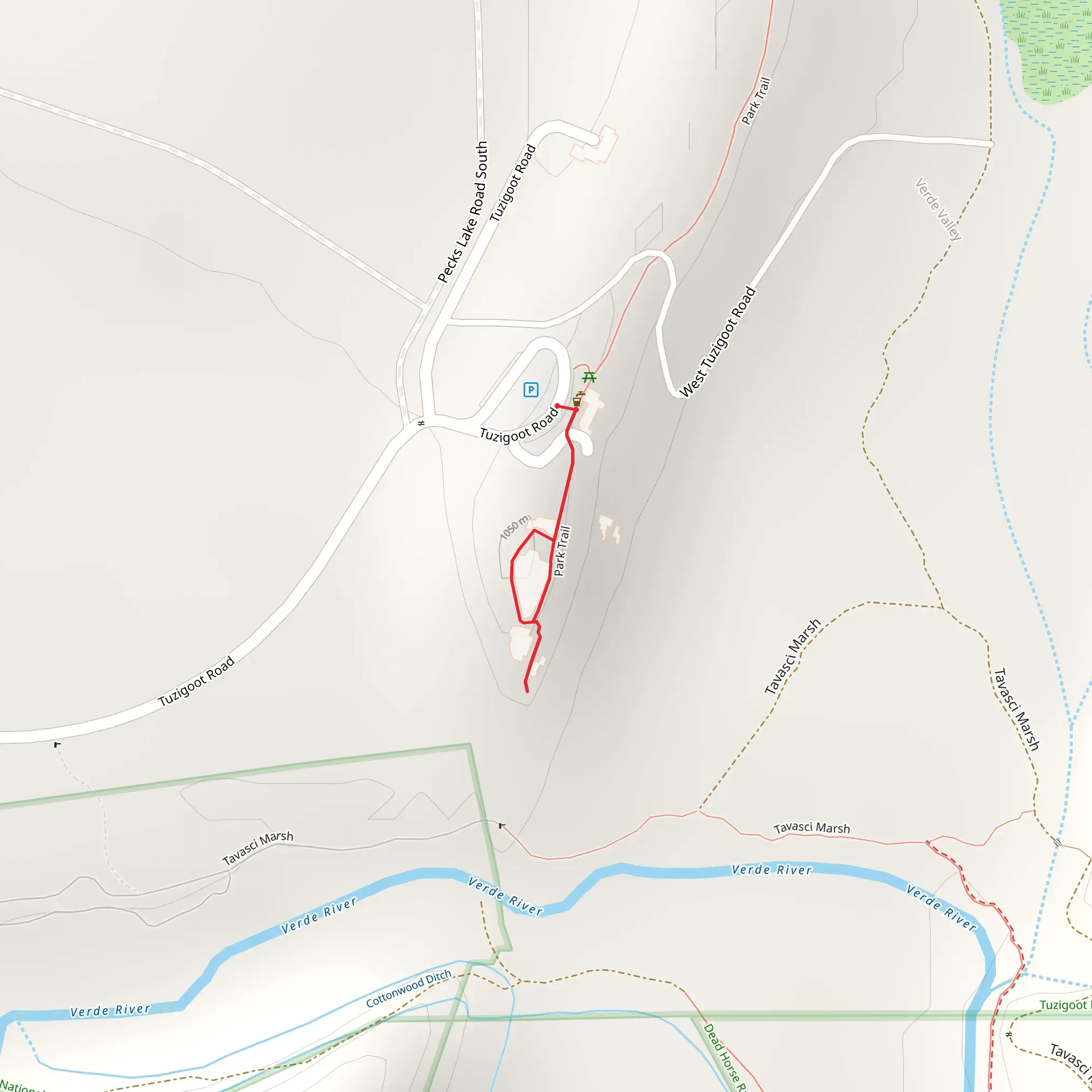 Park Trail Out and Back mobile static map