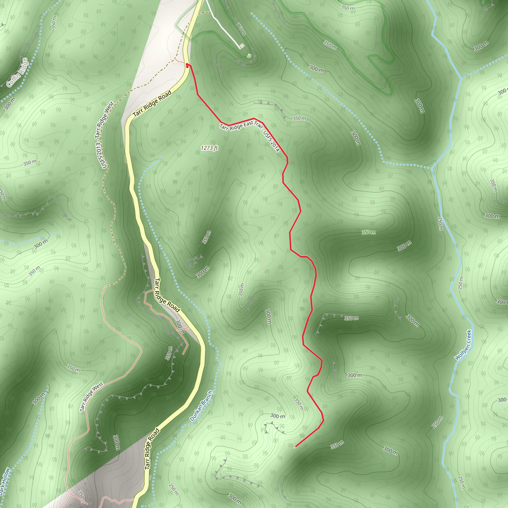 Tarr Ridge East Trail mobile static map