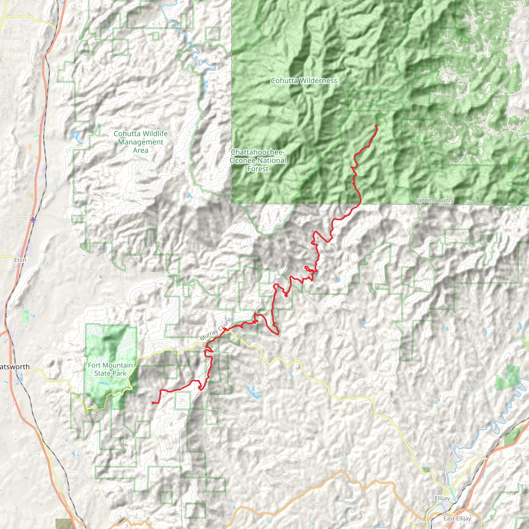 Pinhoti Trail - Peeples Lake Road mobile static map