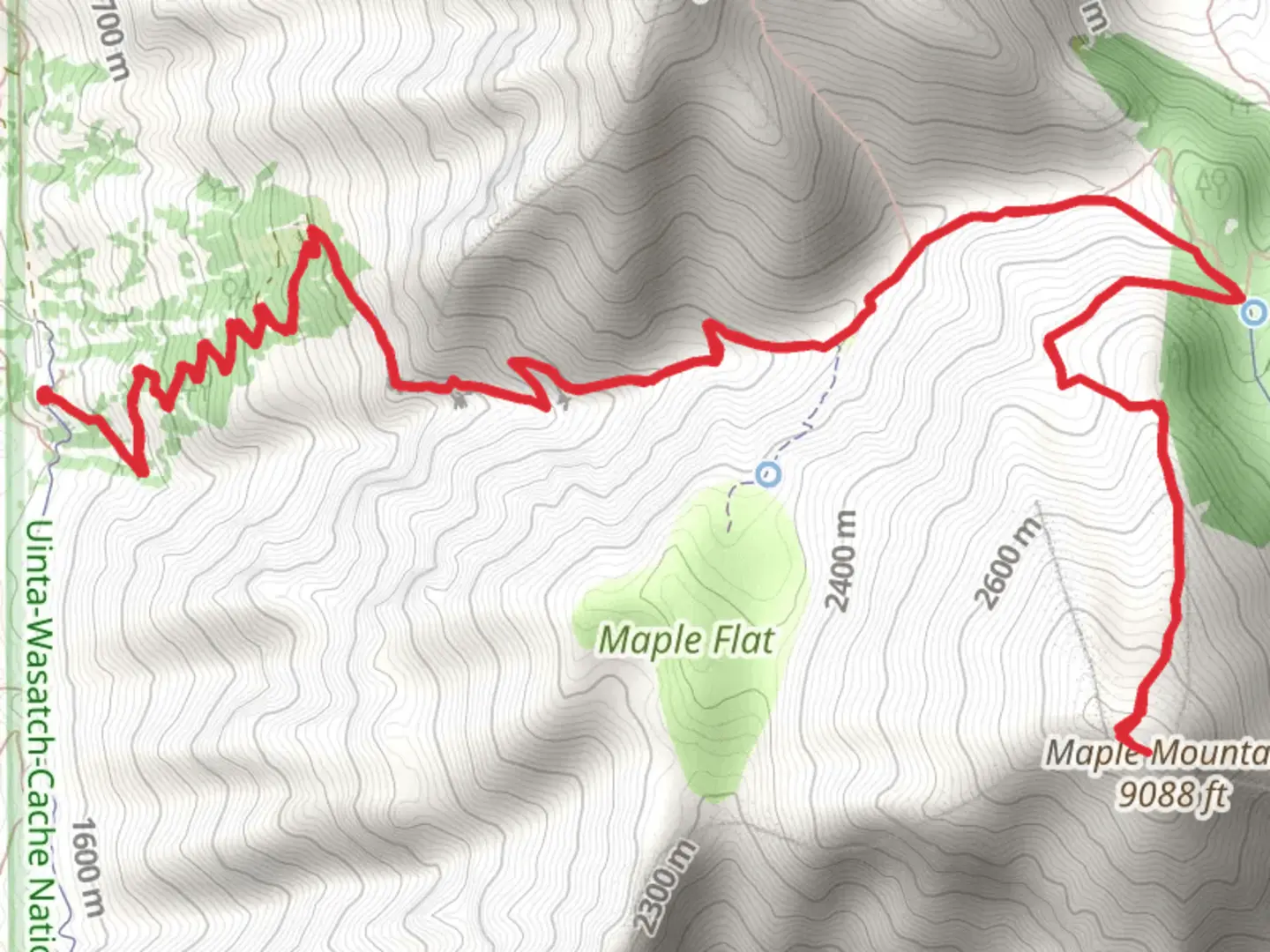 An image depicting the trail Slide Canyon Trail and Maple Mountain and its surrounding area.