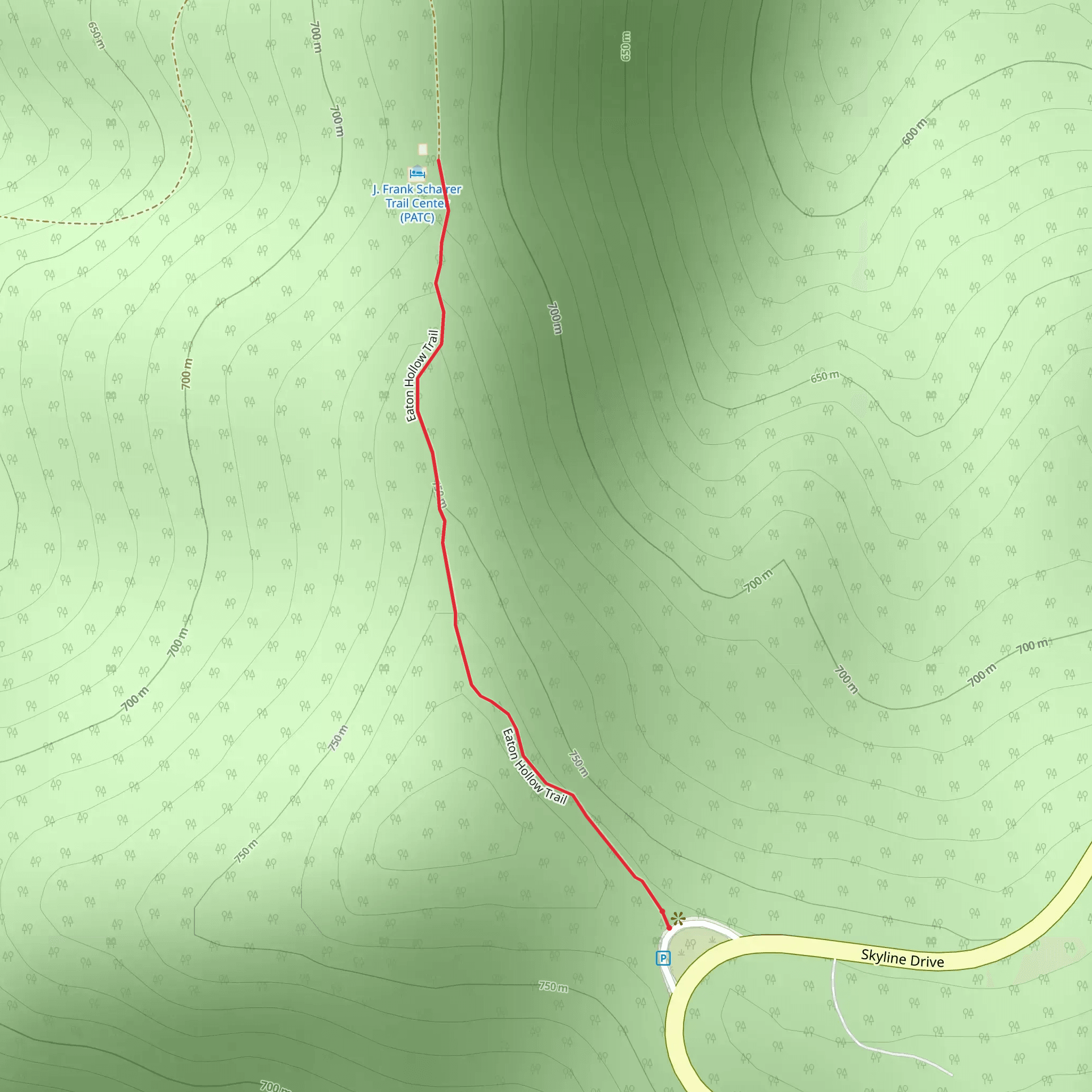 Eaton Hollow Trail mobile static map