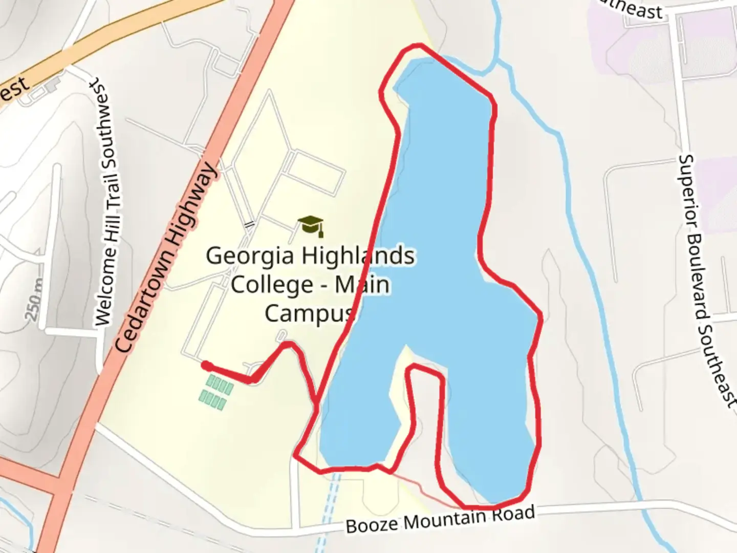 An image depicting the trail Paris Lake Loop and its surrounding area.