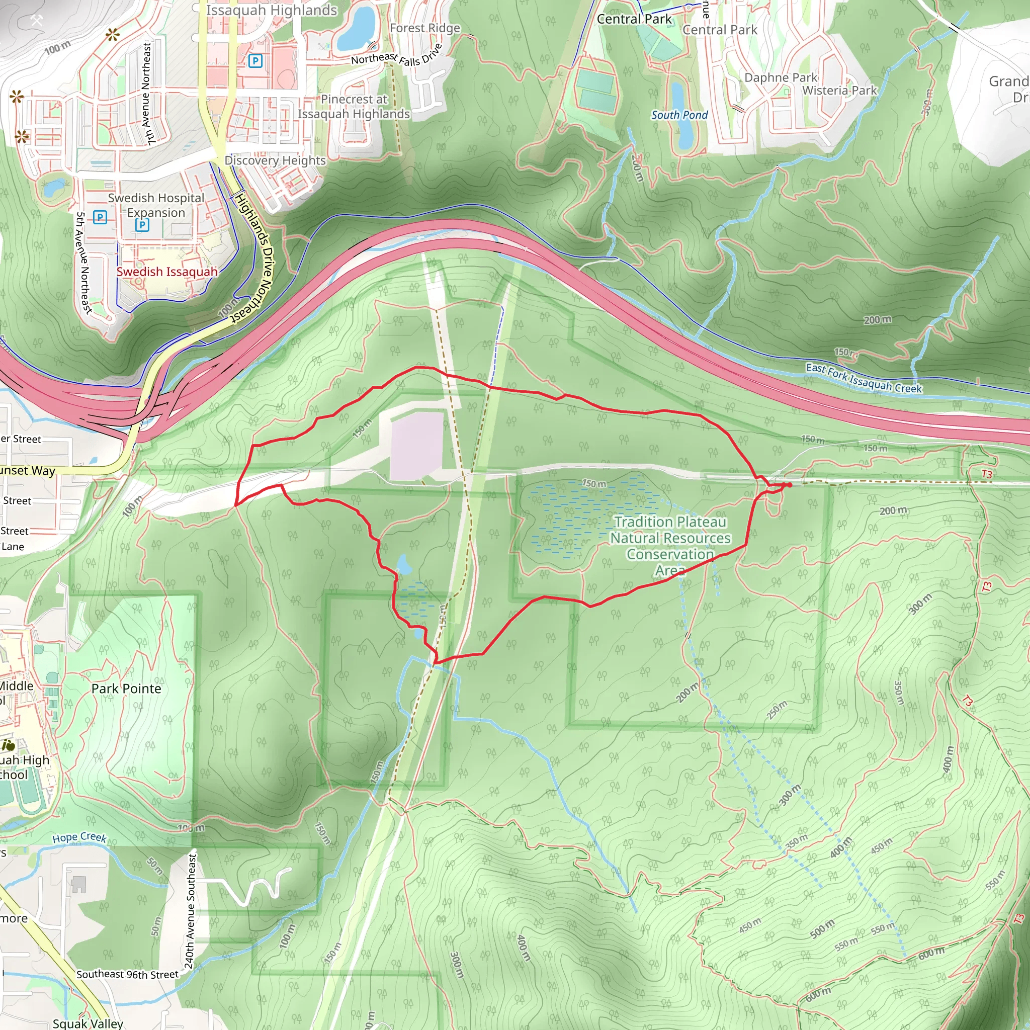 Swamp Trail and Bus Trail mobile static map