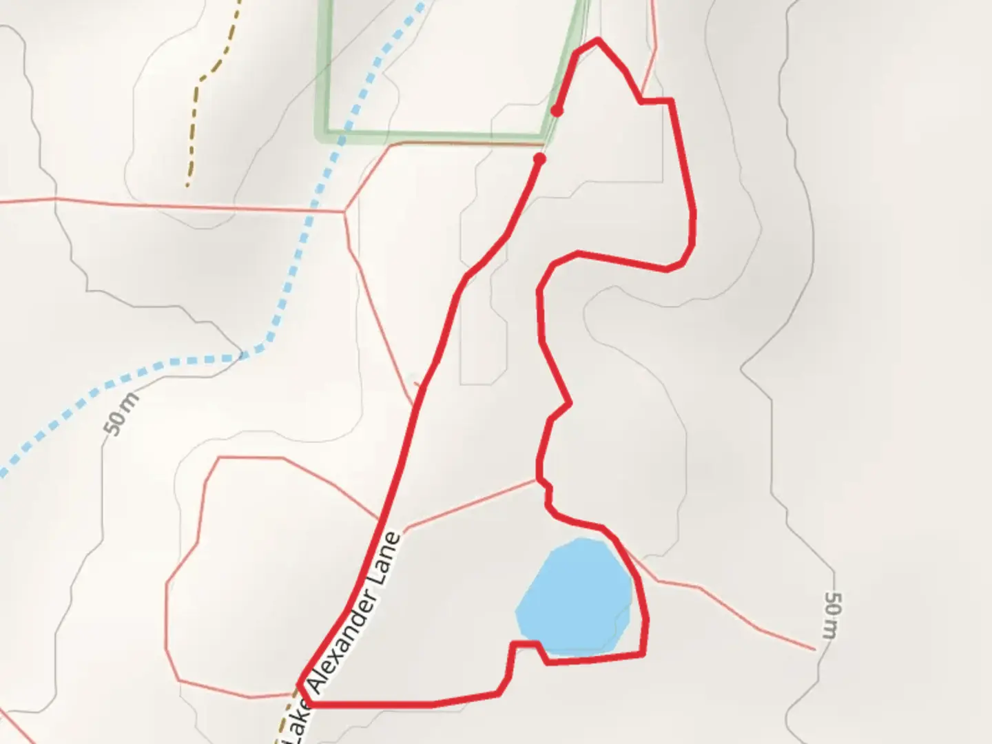 An image depicting the trail Elwell Cemetery Loop and its surrounding area.